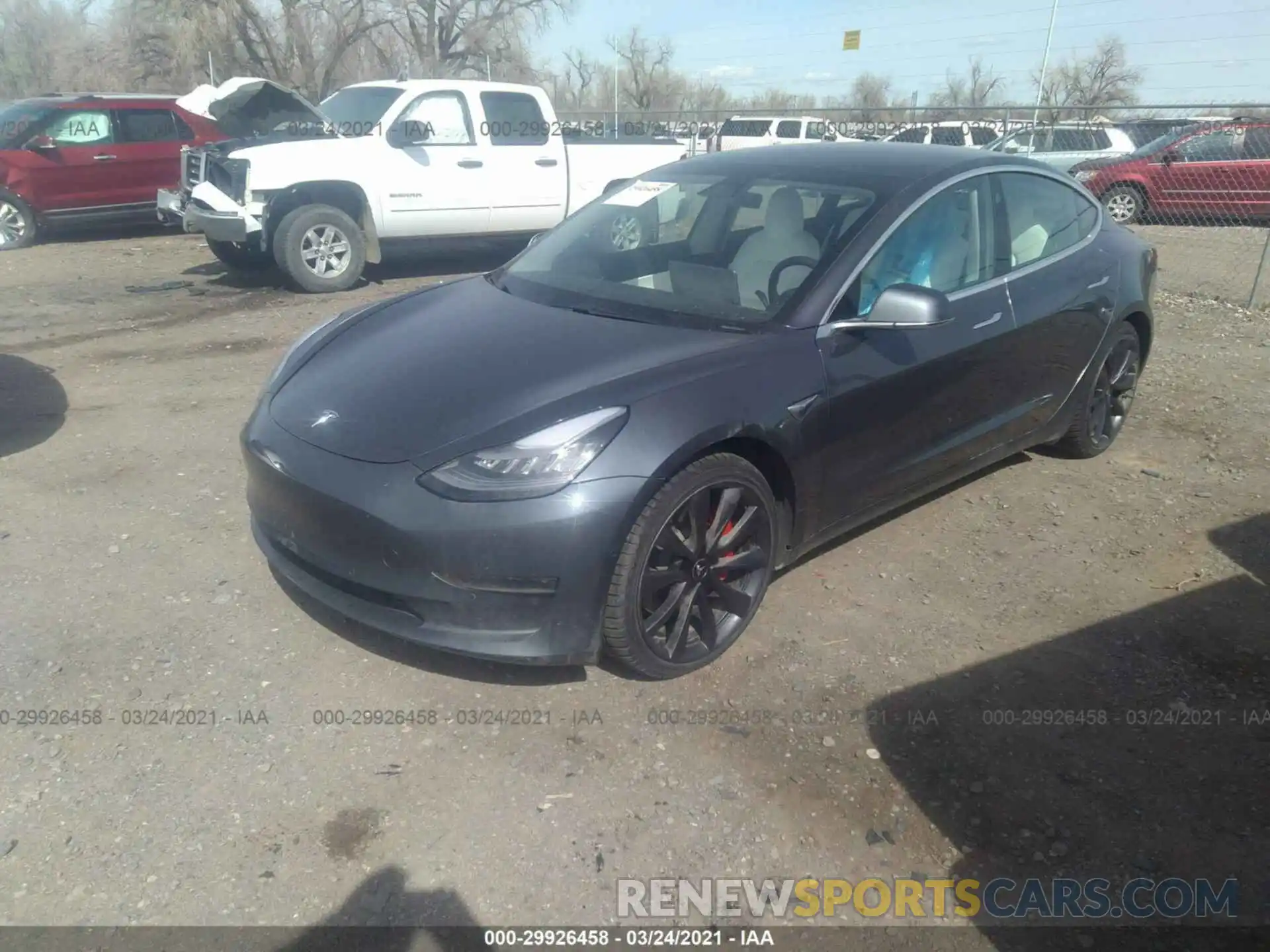 2 Photograph of a damaged car 5YJ3E1EC9LF805492 TESLA MODEL 3 2020