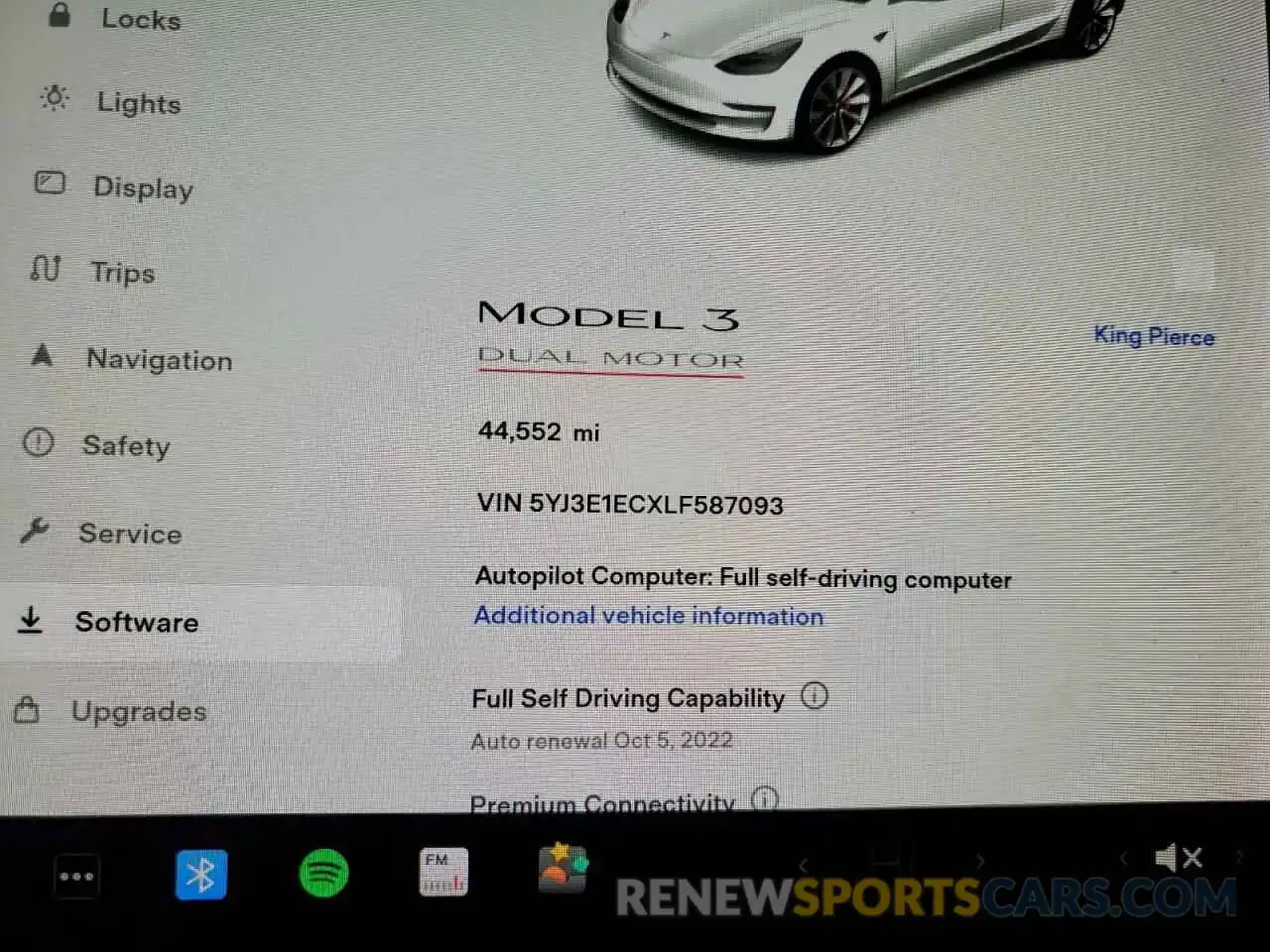 8 Photograph of a damaged car 5YJ3E1ECXLF587093 TESLA MODEL 3 2020