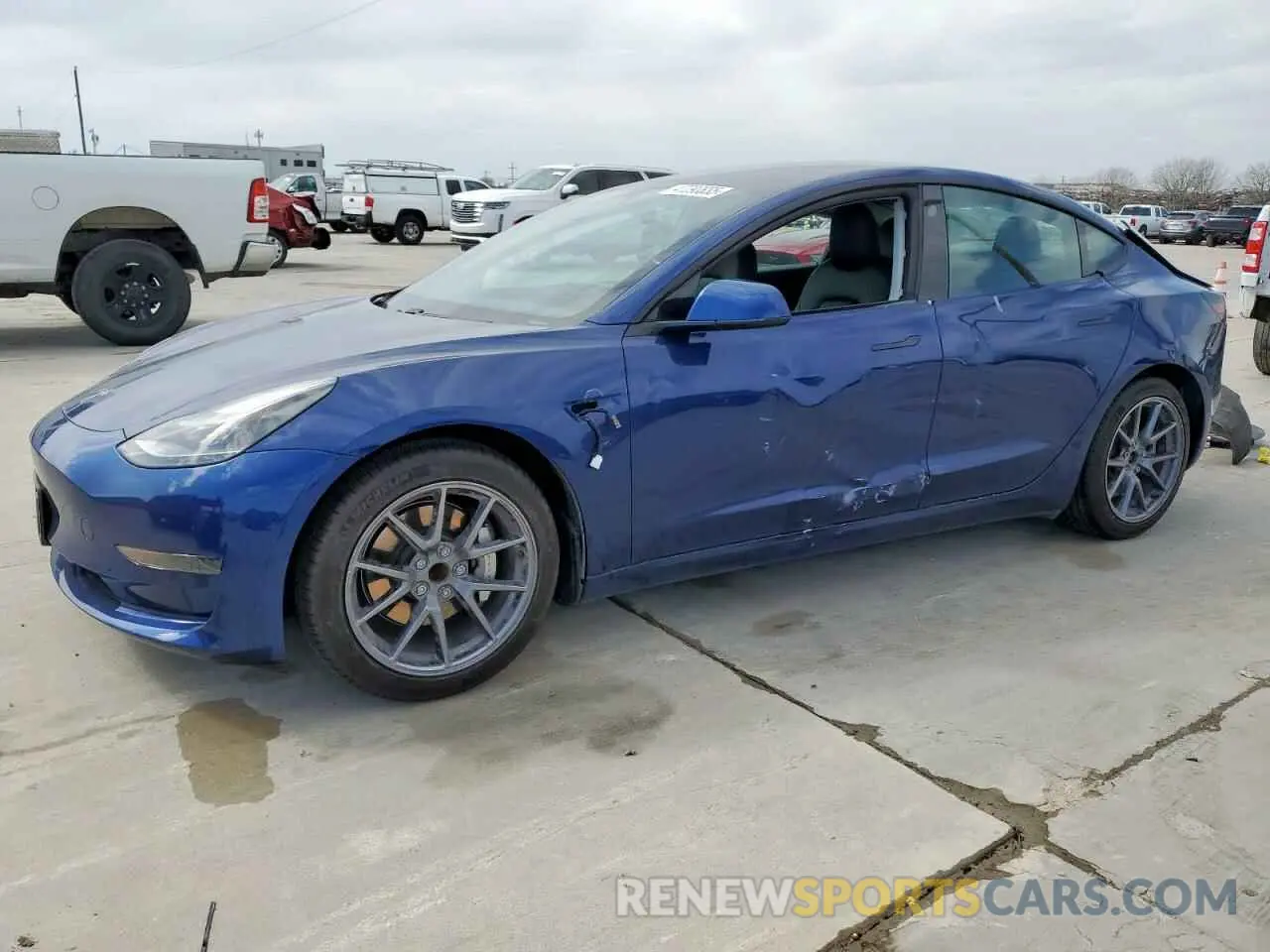 1 Photograph of a damaged car 5YJ3E1EA0MF014607 TESLA MODEL 3 2021