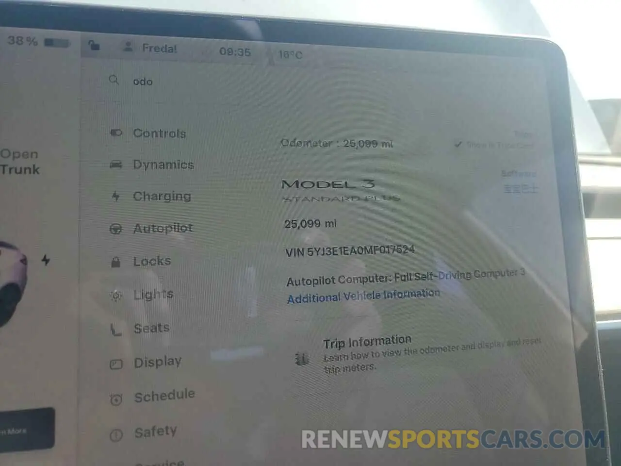 9 Photograph of a damaged car 5YJ3E1EA0MF017524 TESLA MODEL 3 2021
