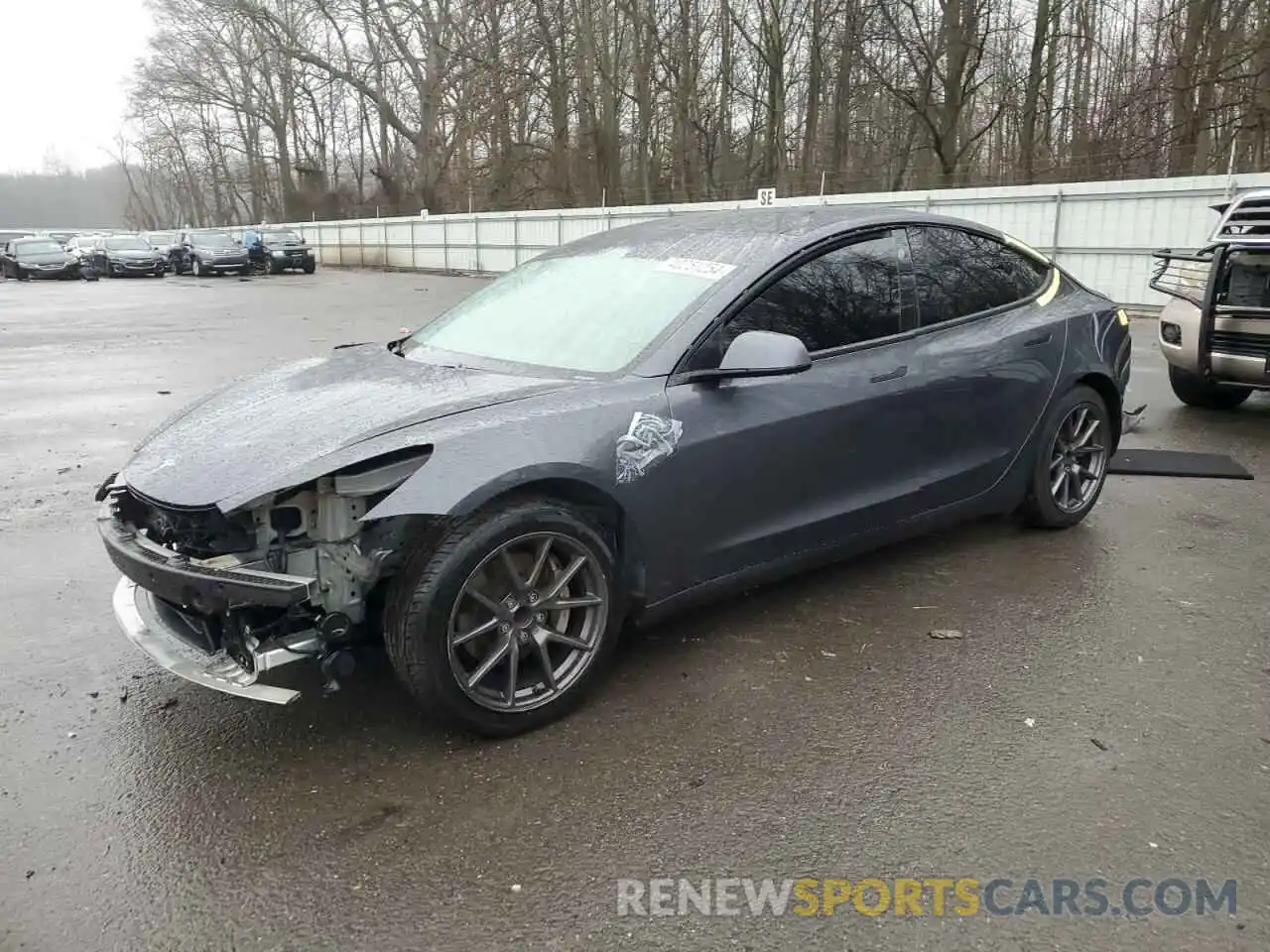 1 Photograph of a damaged car 5YJ3E1EA0MF023386 TESLA MODEL 3 2021