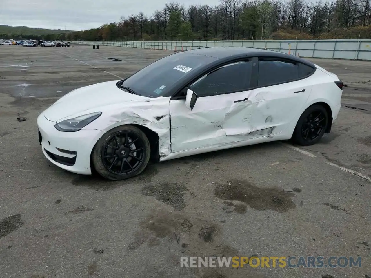 1 Photograph of a damaged car 5YJ3E1EA0MF029723 TESLA MODEL 3 2021
