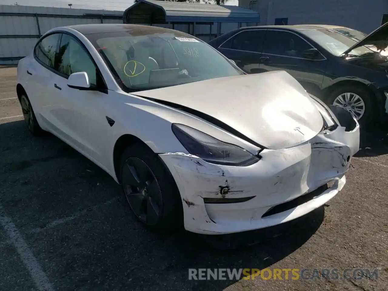 1 Photograph of a damaged car 5YJ3E1EA0MF053374 TESLA MODEL 3 2021