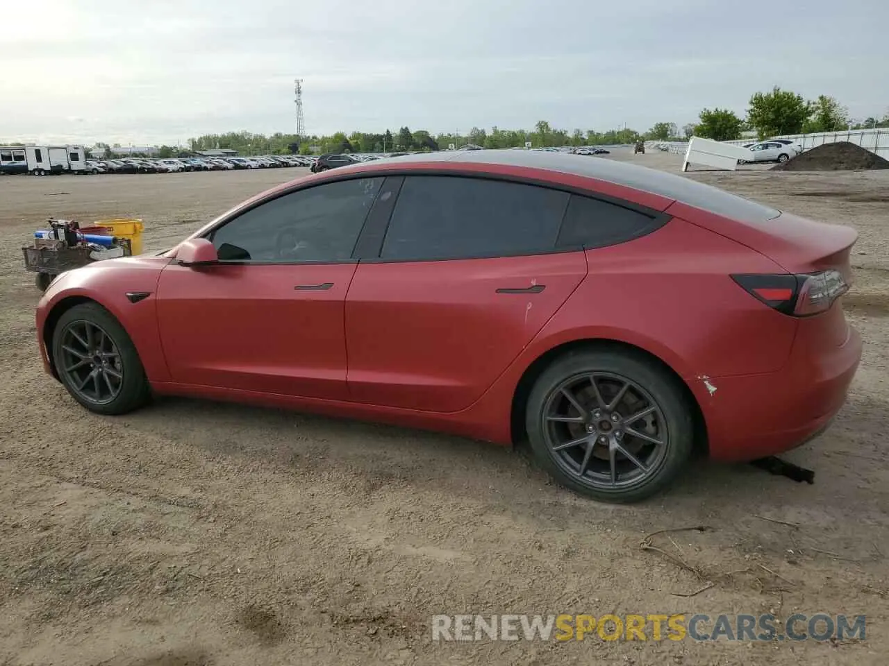 2 Photograph of a damaged car 5YJ3E1EA0MF054170 TESLA MODEL 3 2021