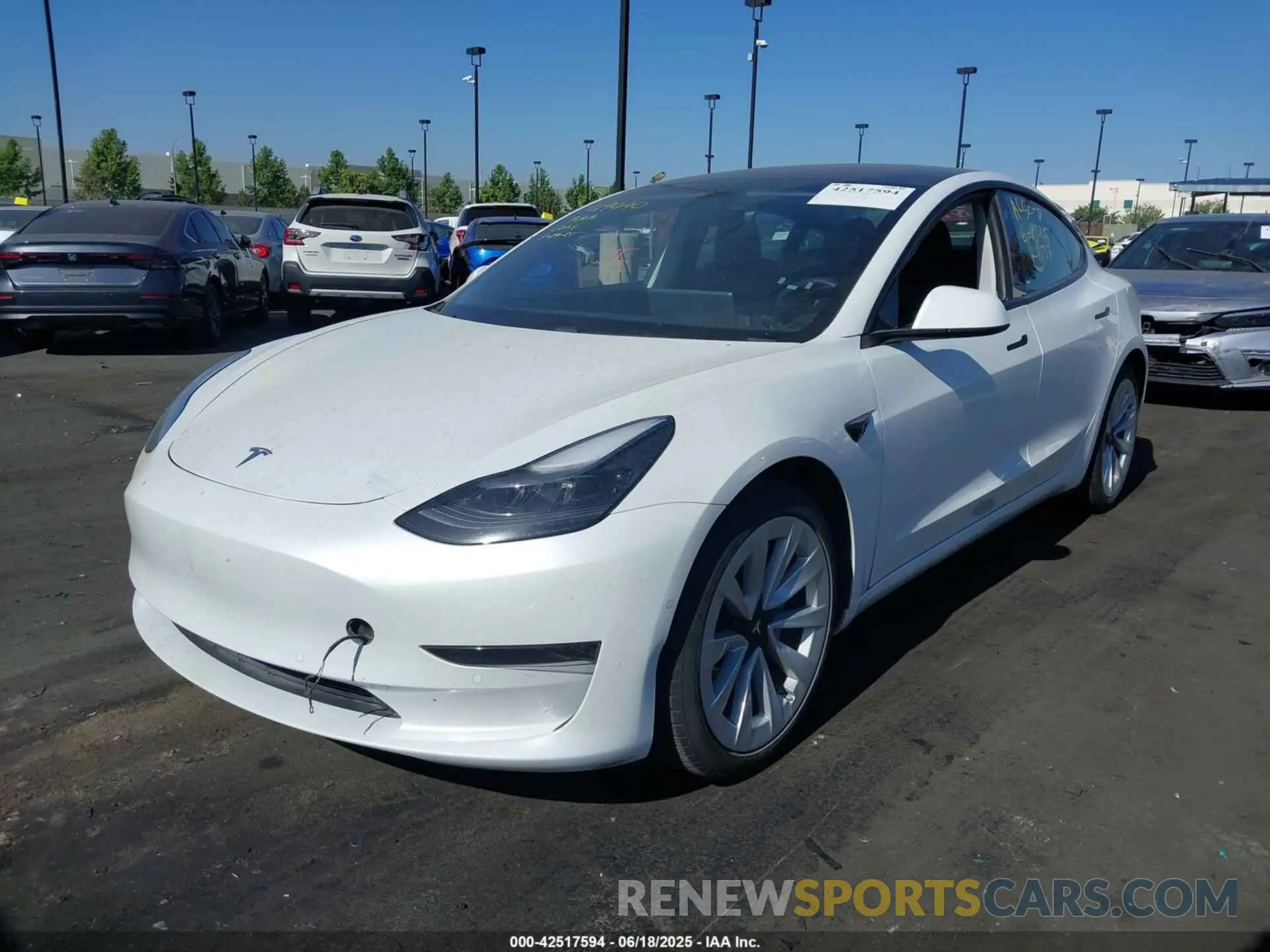 2 Photograph of a damaged car 5YJ3E1EA0MF076363 TESLA MODEL 3 2021
