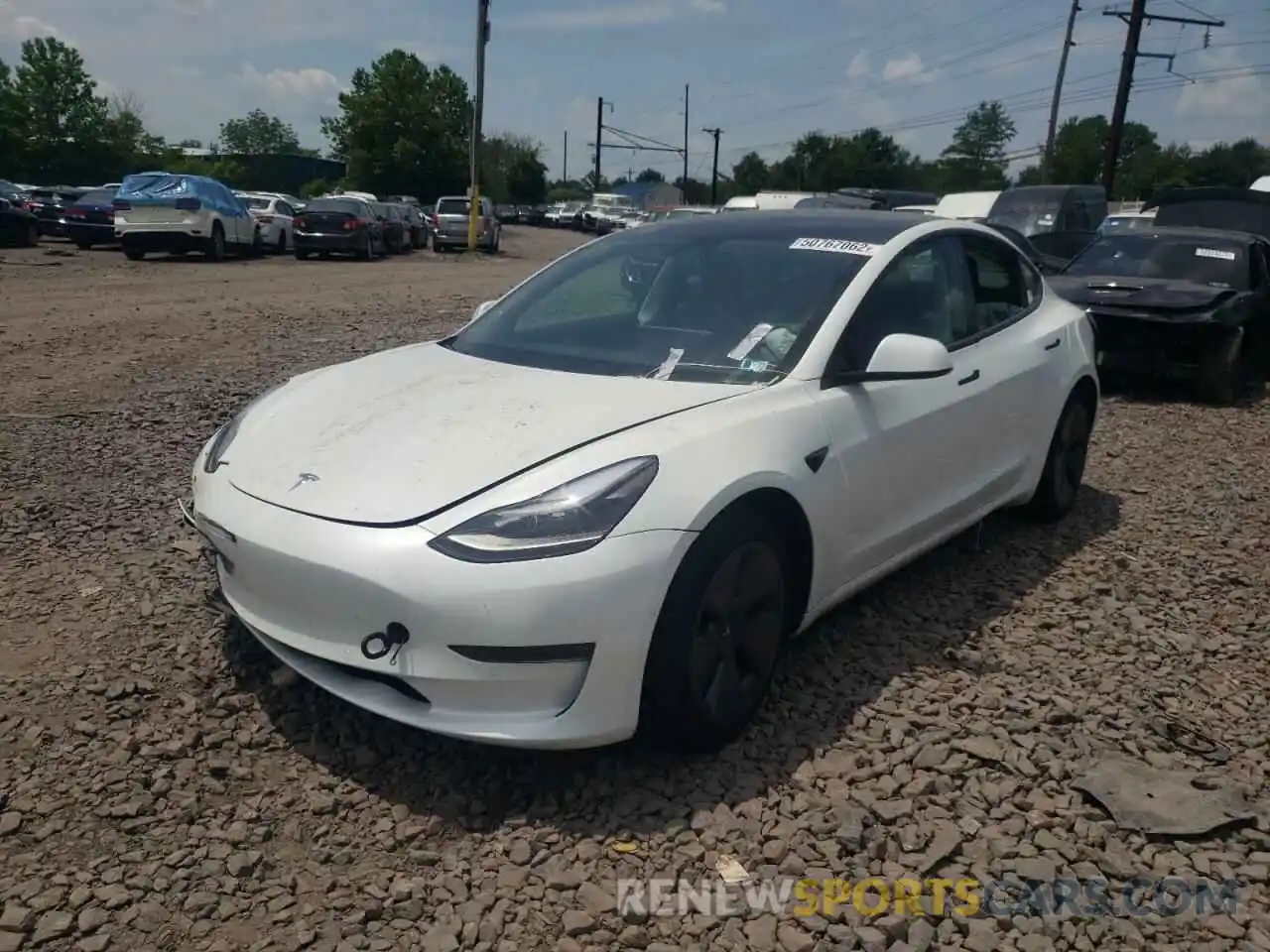 2 Photograph of a damaged car 5YJ3E1EA0MF083944 TESLA MODEL 3 2021