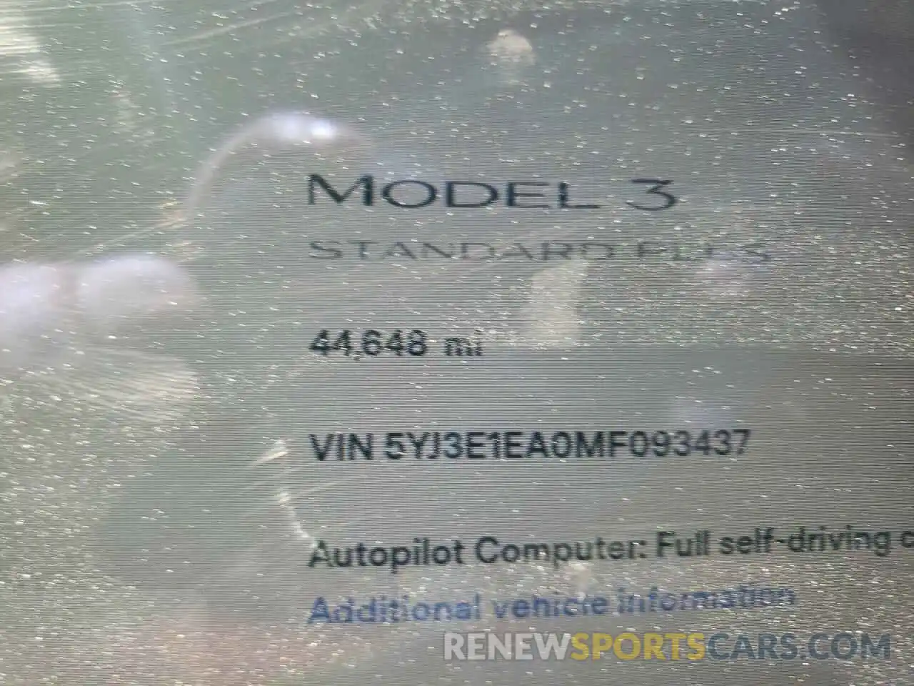 8 Photograph of a damaged car 5YJ3E1EA0MF093437 TESLA MODEL 3 2021