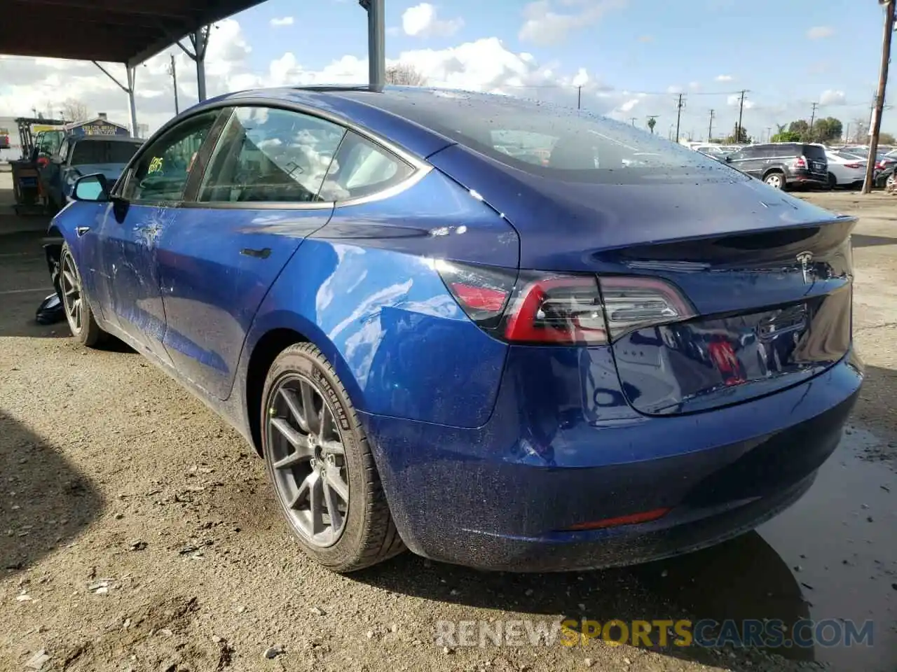 3 Photograph of a damaged car 5YJ3E1EA0MF093809 TESLA MODEL 3 2021