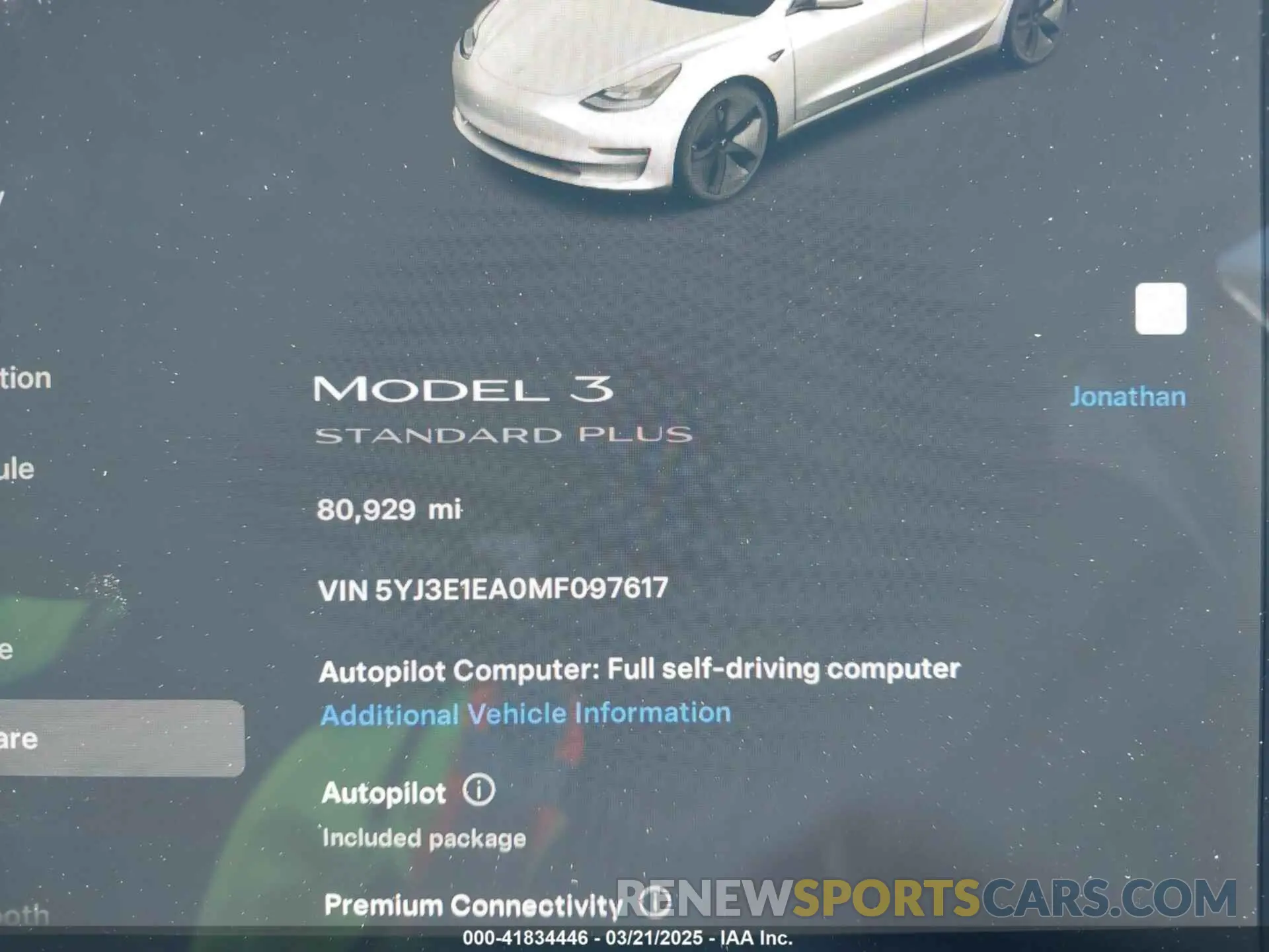7 Photograph of a damaged car 5YJ3E1EA0MF097617 TESLA MODEL 3 2021