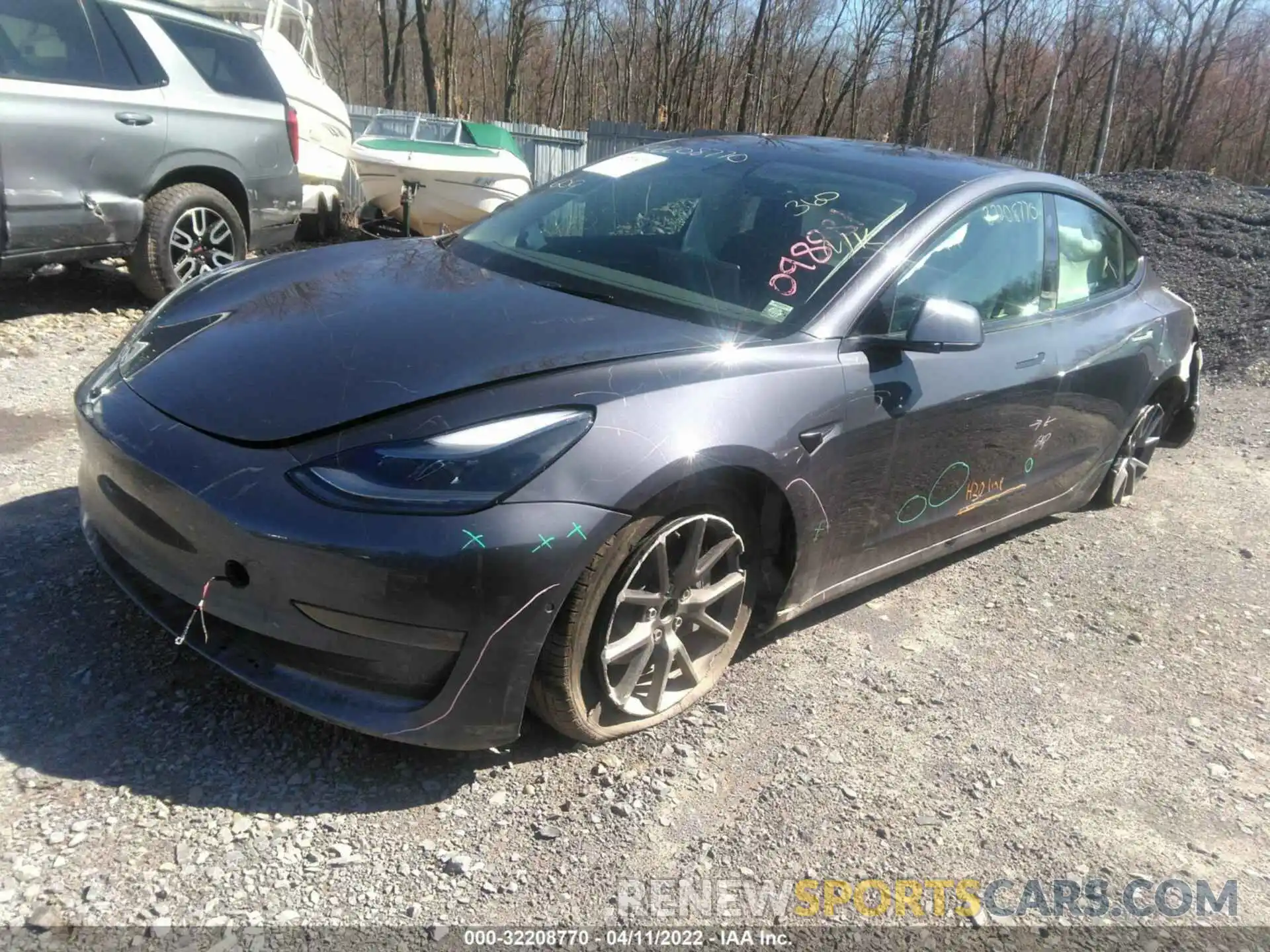 2 Photograph of a damaged car 5YJ3E1EA0MF098881 TESLA MODEL 3 2021