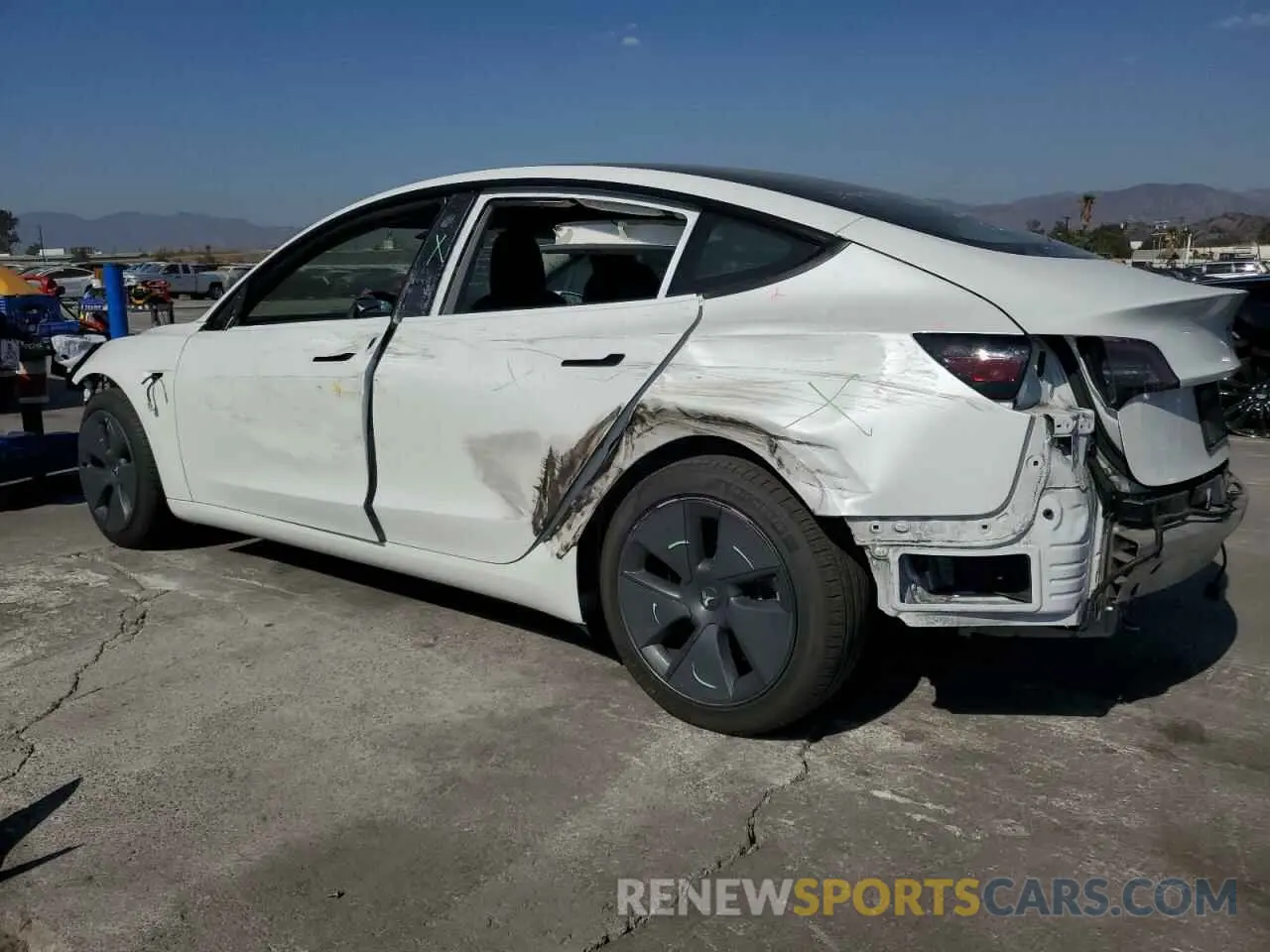 2 Photograph of a damaged car 5YJ3E1EA0MF100418 TESLA MODEL 3 2021
