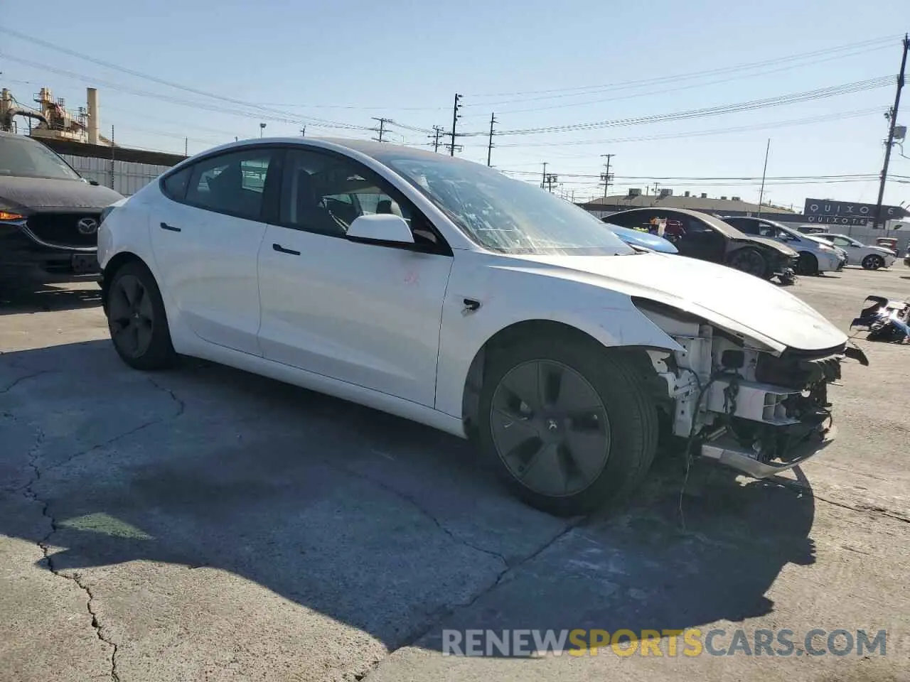 4 Photograph of a damaged car 5YJ3E1EA0MF100418 TESLA MODEL 3 2021