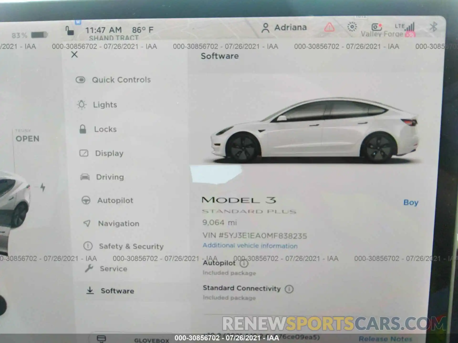 7 Photograph of a damaged car 5YJ3E1EA0MF838235 TESLA MODEL 3 2021