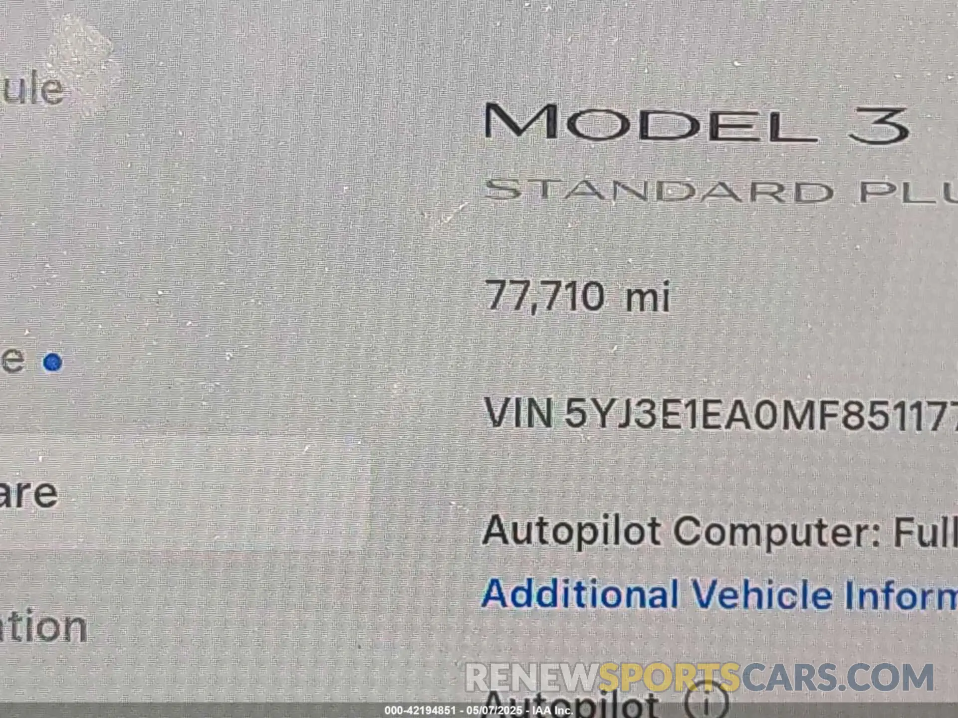 14 Photograph of a damaged car 5YJ3E1EA0MF851177 TESLA MODEL 3 2021