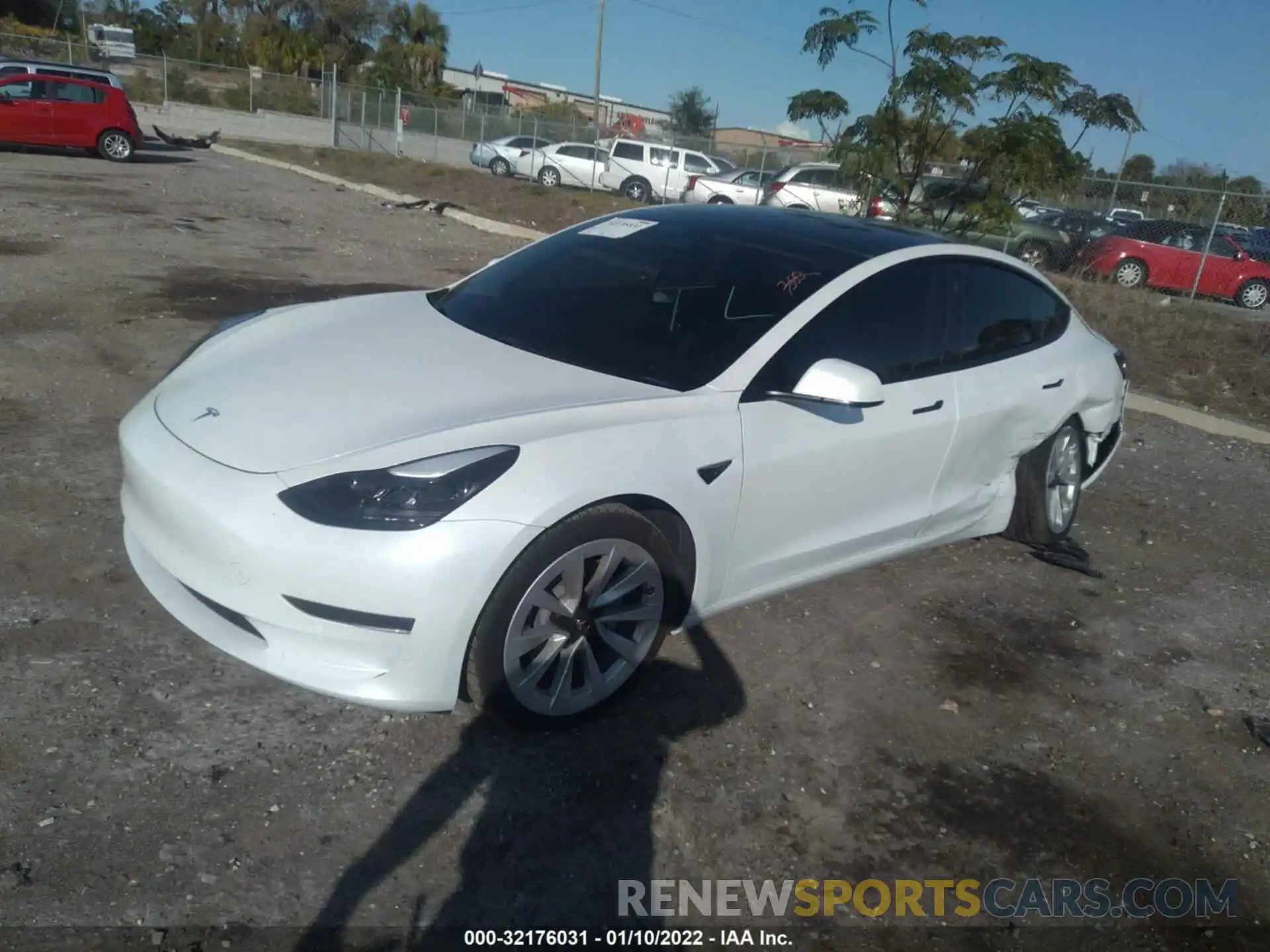 2 Photograph of a damaged car 5YJ3E1EA0MF870361 TESLA MODEL 3 2021