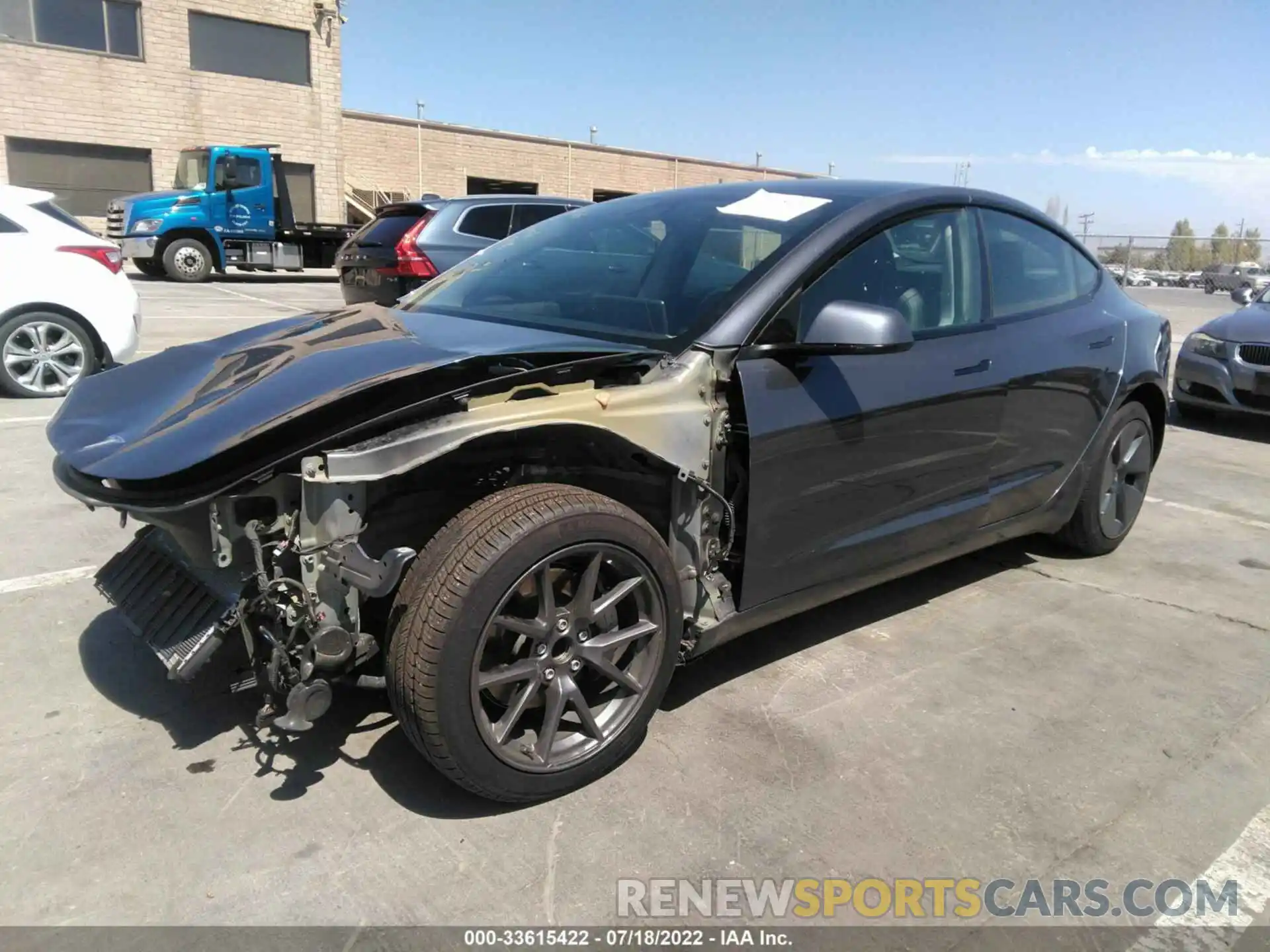 2 Photograph of a damaged car 5YJ3E1EA0MF875981 TESLA MODEL 3 2021