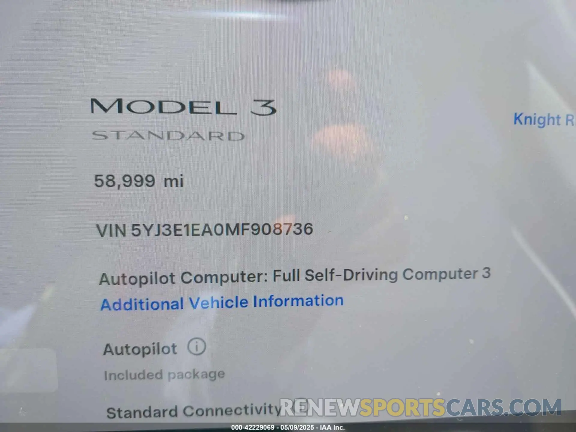 7 Photograph of a damaged car 5YJ3E1EA0MF908736 TESLA MODEL 3 2021