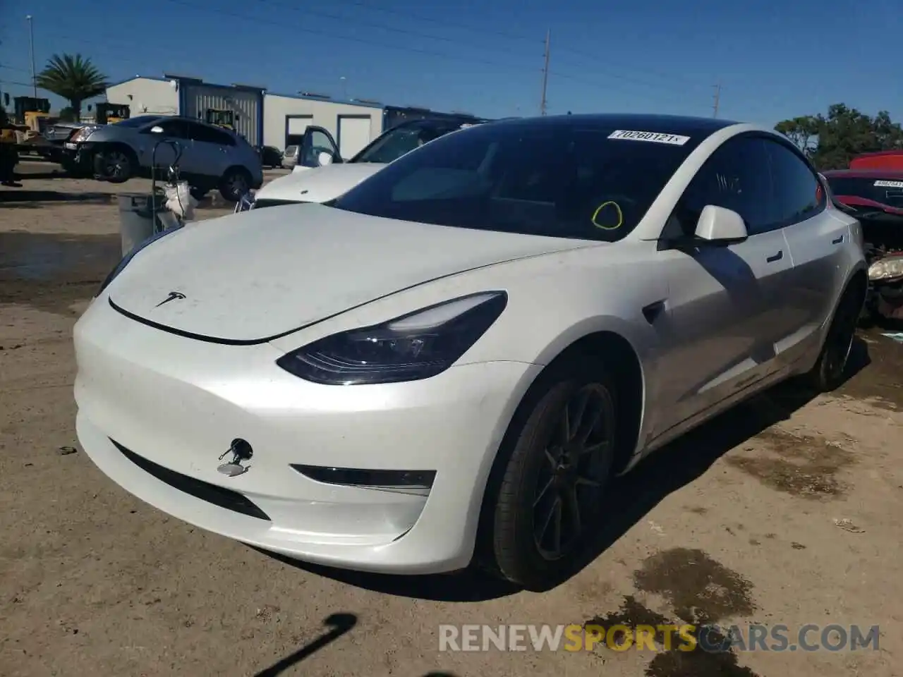 2 Photograph of a damaged car 5YJ3E1EA0MF918537 TESLA MODEL 3 2021