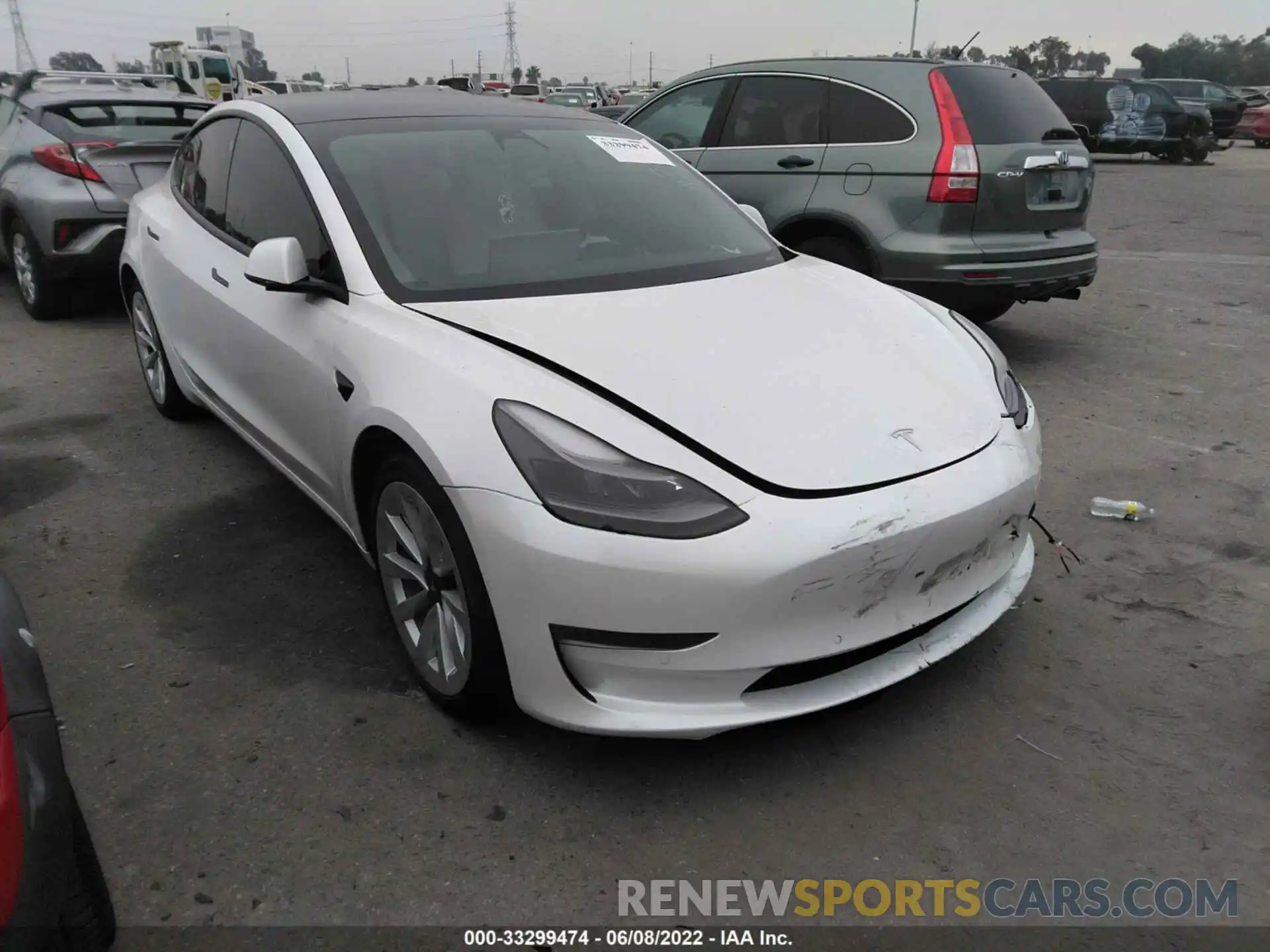 1 Photograph of a damaged car 5YJ3E1EA0MF927593 TESLA MODEL 3 2021