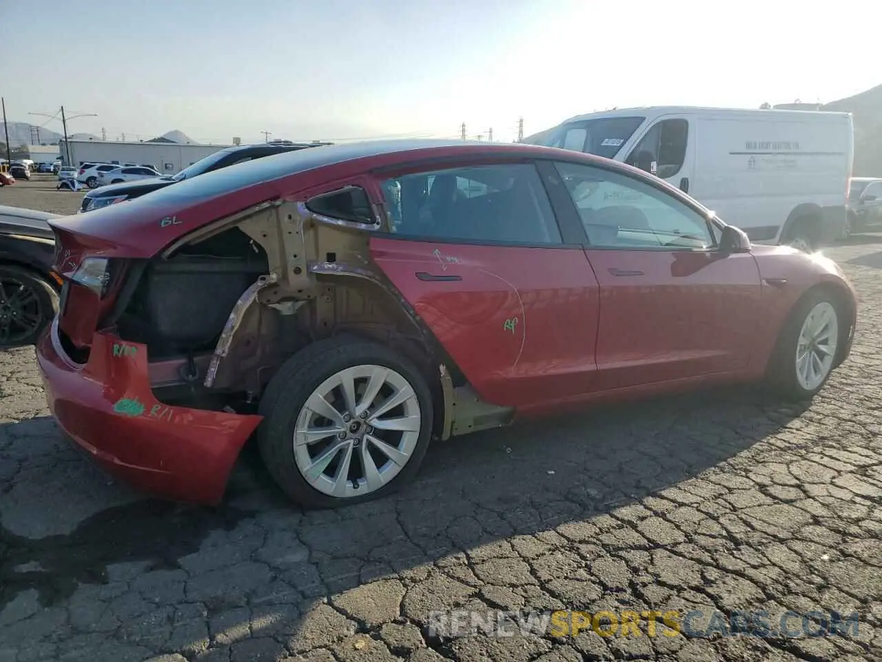 3 Photograph of a damaged car 5YJ3E1EA0MF939193 TESLA MODEL 3 2021