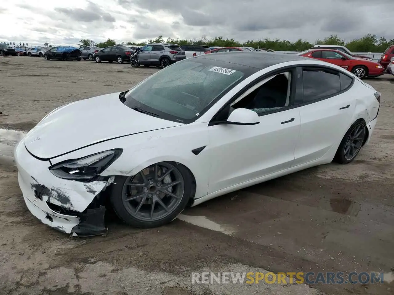 1 Photograph of a damaged car 5YJ3E1EA0MF939730 TESLA MODEL 3 2021