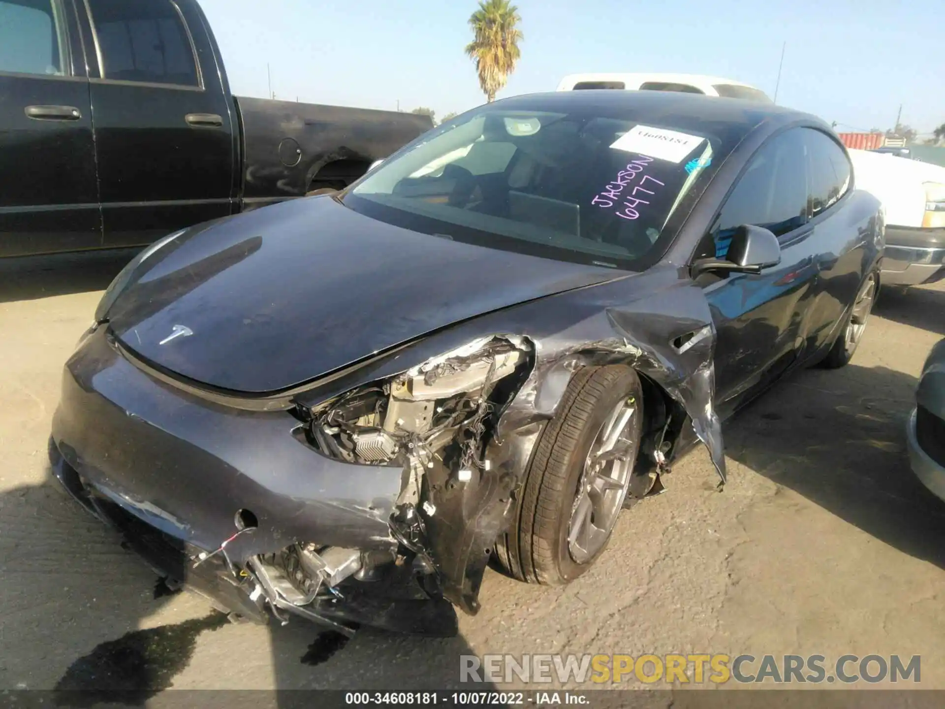 2 Photograph of a damaged car 5YJ3E1EA1MF027902 TESLA MODEL 3 2021