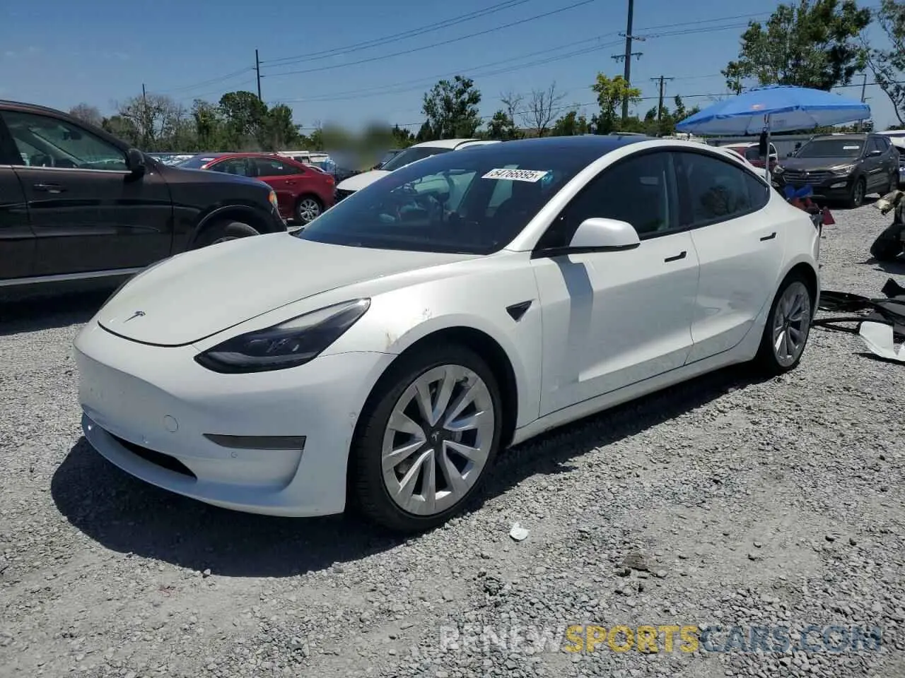 1 Photograph of a damaged car 5YJ3E1EA1MF031934 TESLA MODEL 3 2021