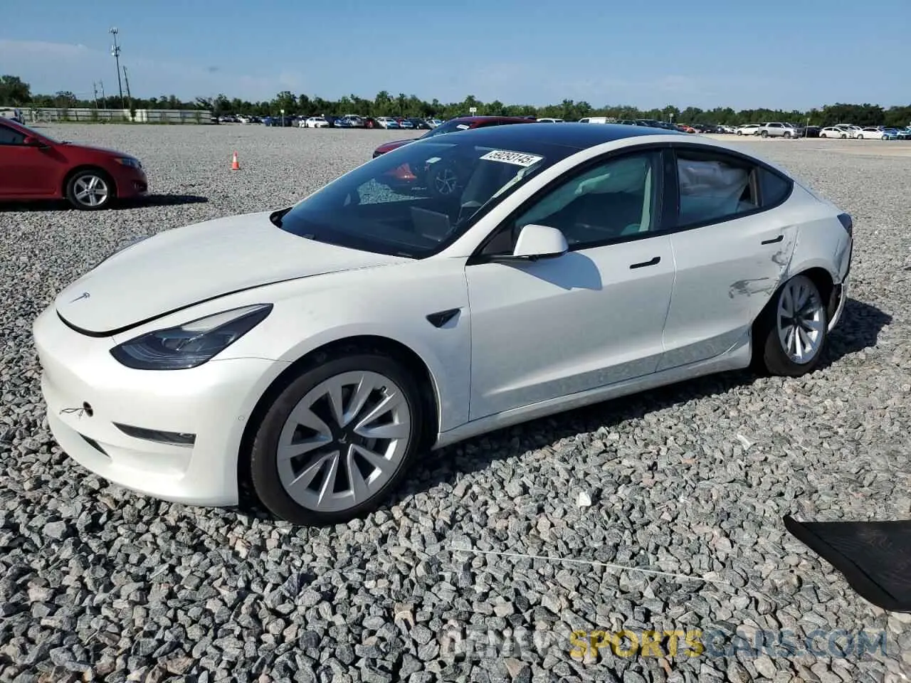 1 Photograph of a damaged car 5YJ3E1EA1MF047177 TESLA MODEL 3 2021