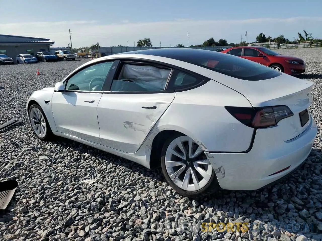 2 Photograph of a damaged car 5YJ3E1EA1MF047177 TESLA MODEL 3 2021