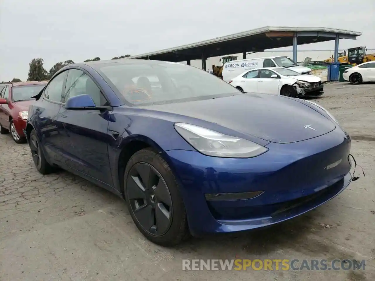 1 Photograph of a damaged car 5YJ3E1EA1MF060527 TESLA MODEL 3 2021