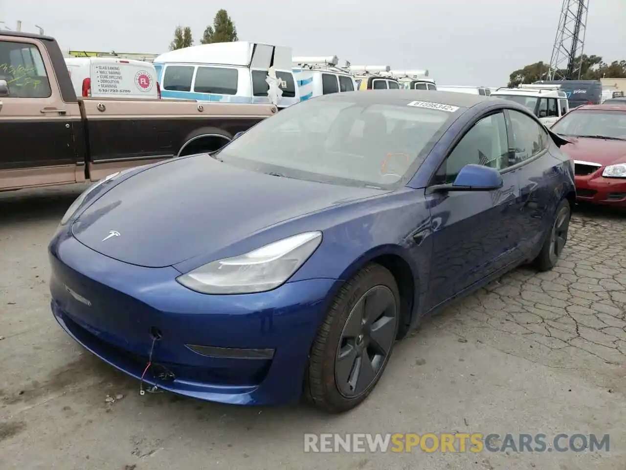 2 Photograph of a damaged car 5YJ3E1EA1MF060527 TESLA MODEL 3 2021