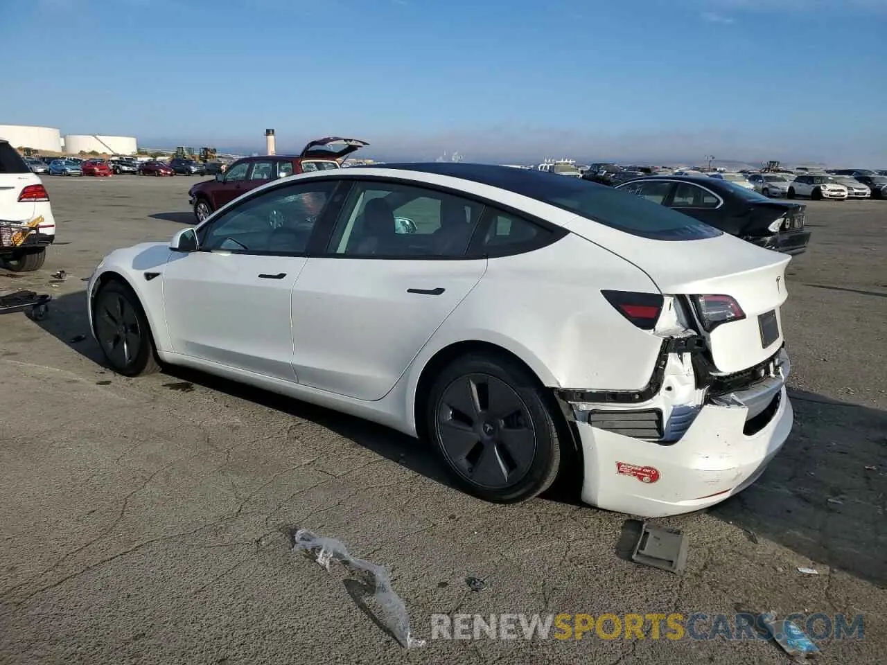 2 Photograph of a damaged car 5YJ3E1EA1MF070734 TESLA MODEL 3 2021