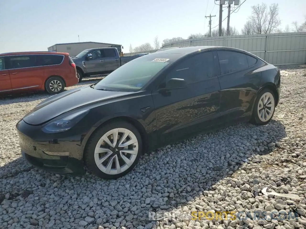 1 Photograph of a damaged car 5YJ3E1EA1MF077201 TESLA MODEL 3 2021