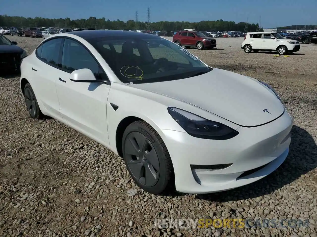 1 Photograph of a damaged car 5YJ3E1EA1MF086027 TESLA MODEL 3 2021