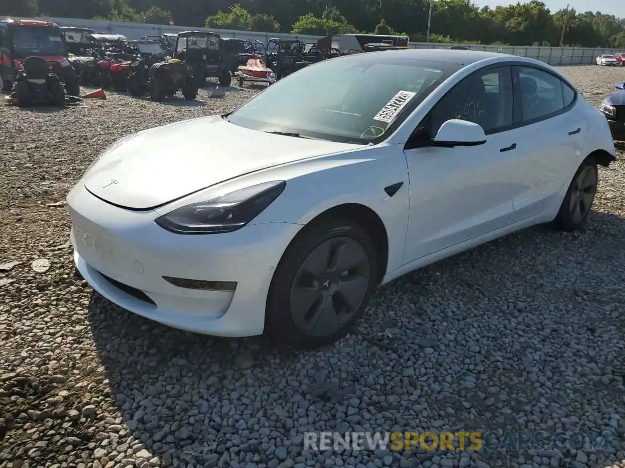 2 Photograph of a damaged car 5YJ3E1EA1MF086027 TESLA MODEL 3 2021