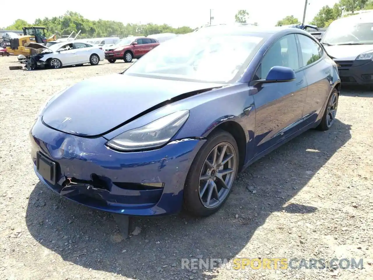 2 Photograph of a damaged car 5YJ3E1EA1MF086349 TESLA MODEL 3 2021