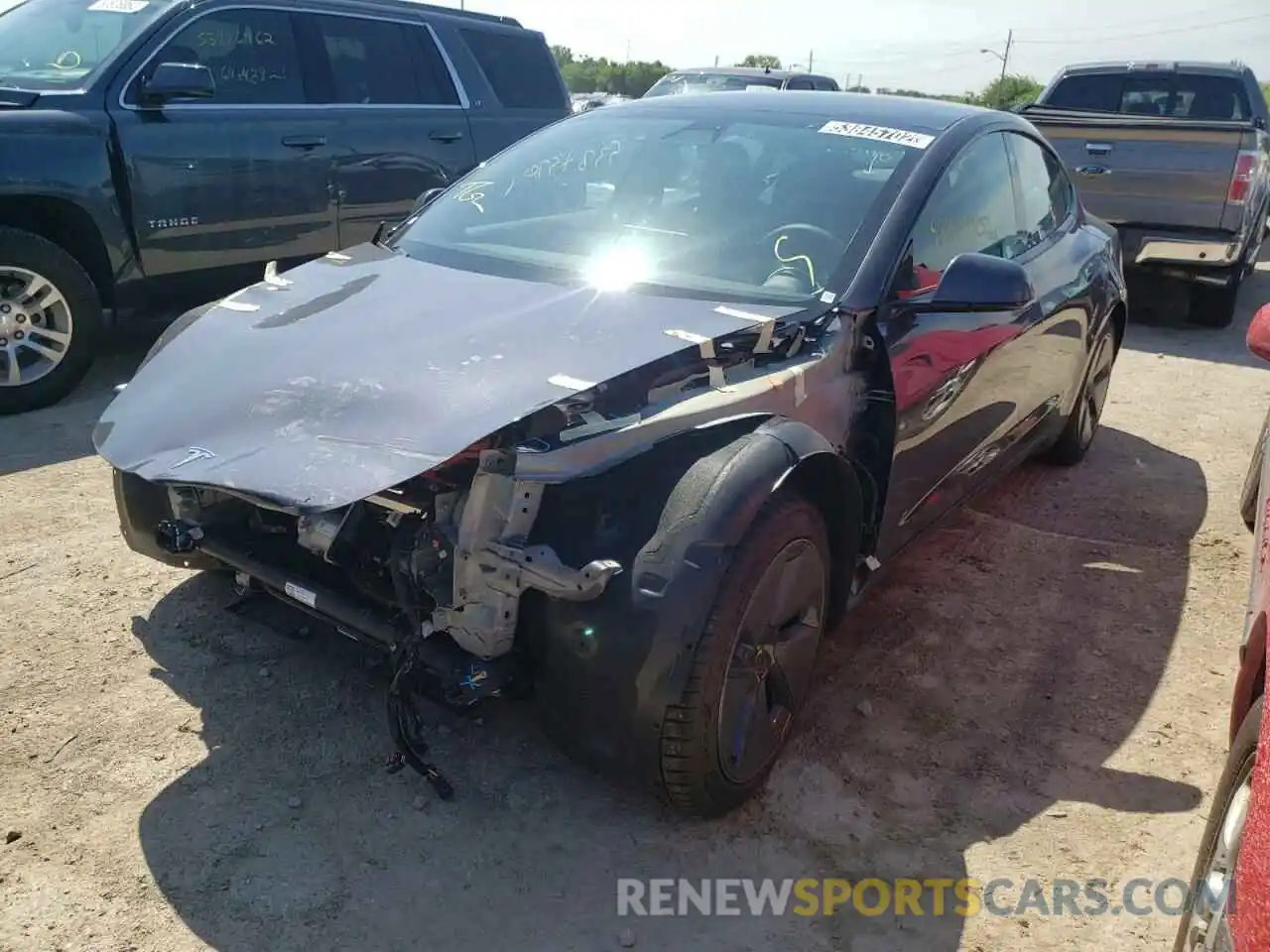 2 Photograph of a damaged car 5YJ3E1EA1MF087162 TESLA MODEL 3 2021