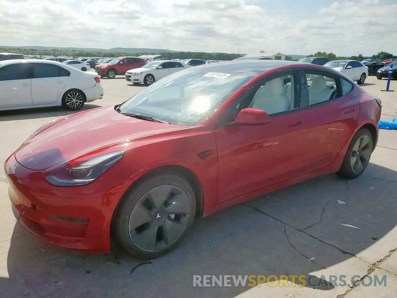 1 Photograph of a damaged car 5YJ3E1EA1MF092622 TESLA MODEL 3 2021