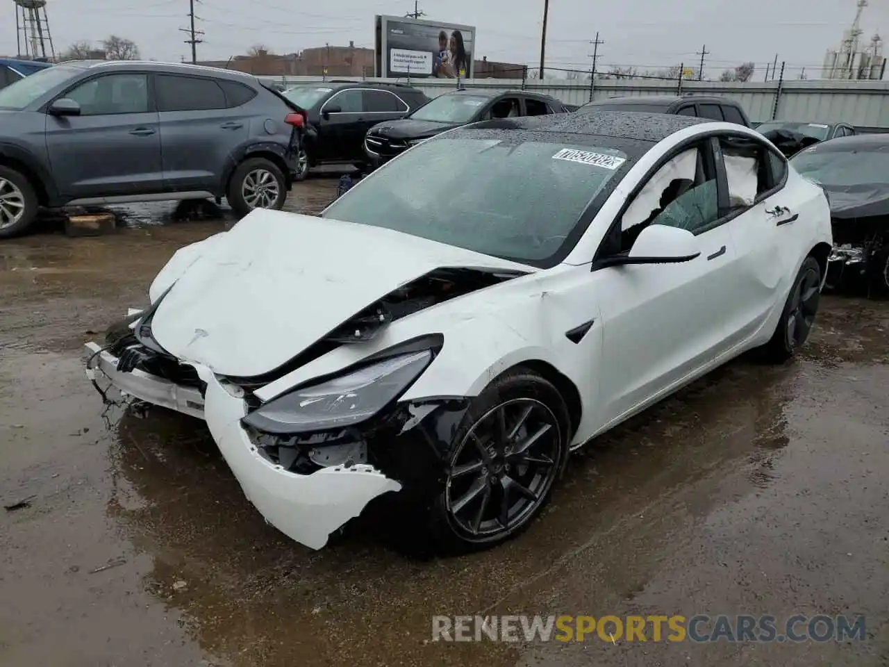 1 Photograph of a damaged car 5YJ3E1EA1MF093950 TESLA MODEL 3 2021