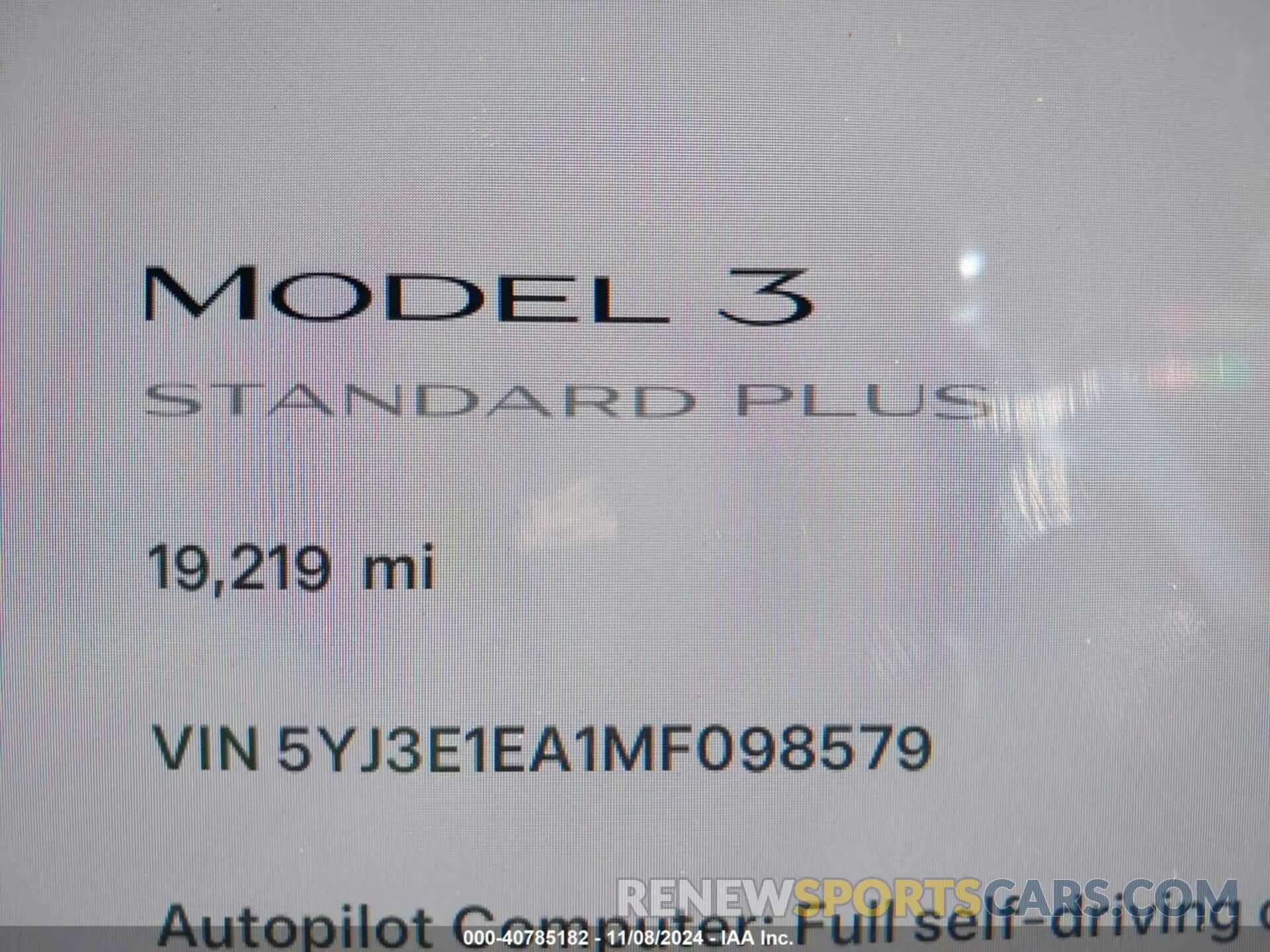 15 Photograph of a damaged car 5YJ3E1EA1MF098579 TESLA MODEL 3 2021