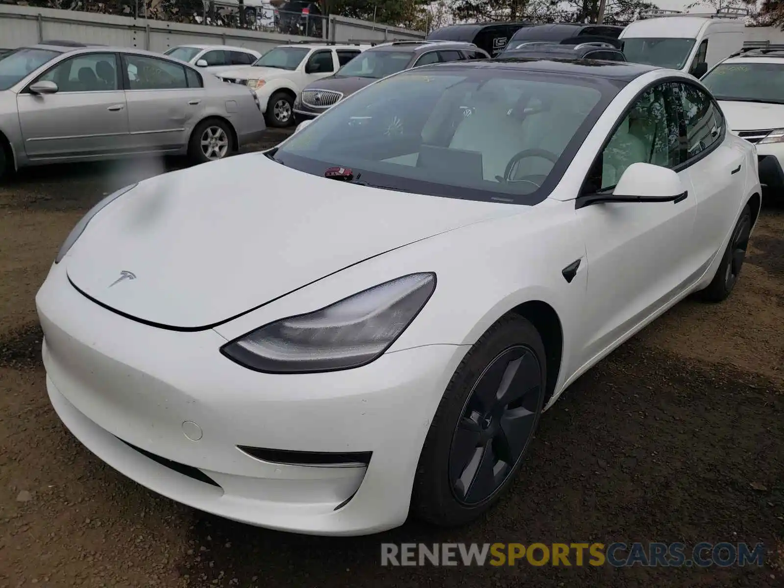 2 Photograph of a damaged car 5YJ3E1EA1MF853813 TESLA MODEL 3 2021