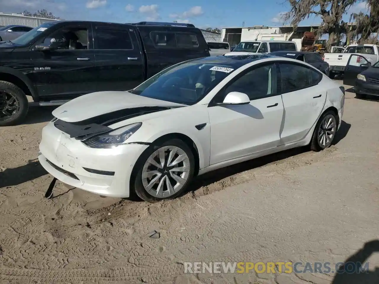 1 Photograph of a damaged car 5YJ3E1EA1MF856758 TESLA MODEL 3 2021