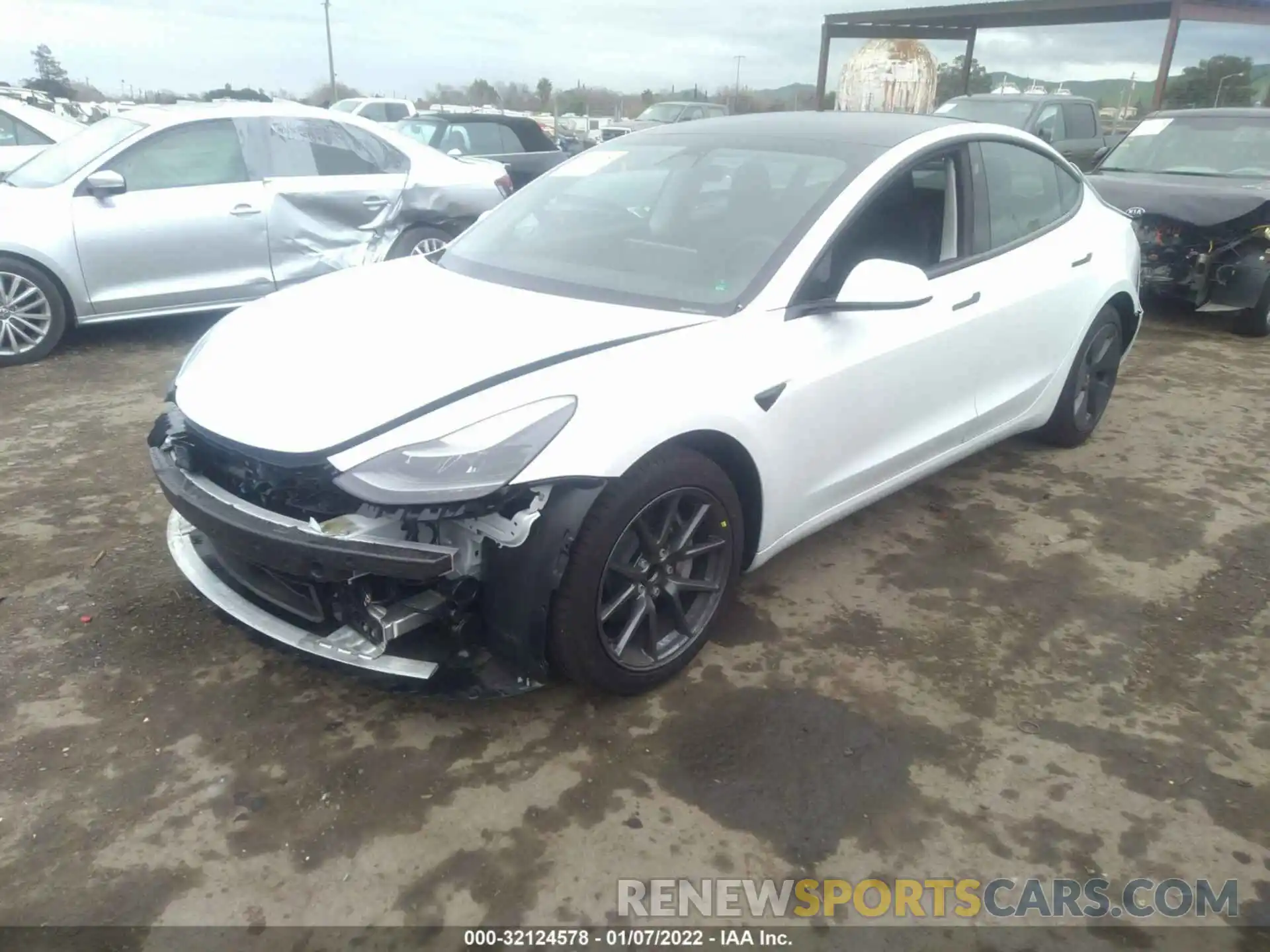 2 Photograph of a damaged car 5YJ3E1EA1MF873849 TESLA MODEL 3 2021