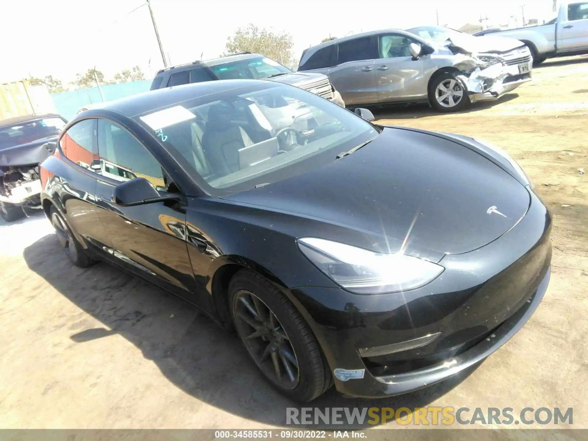 1 Photograph of a damaged car 5YJ3E1EA1MF875486 TESLA MODEL 3 2021