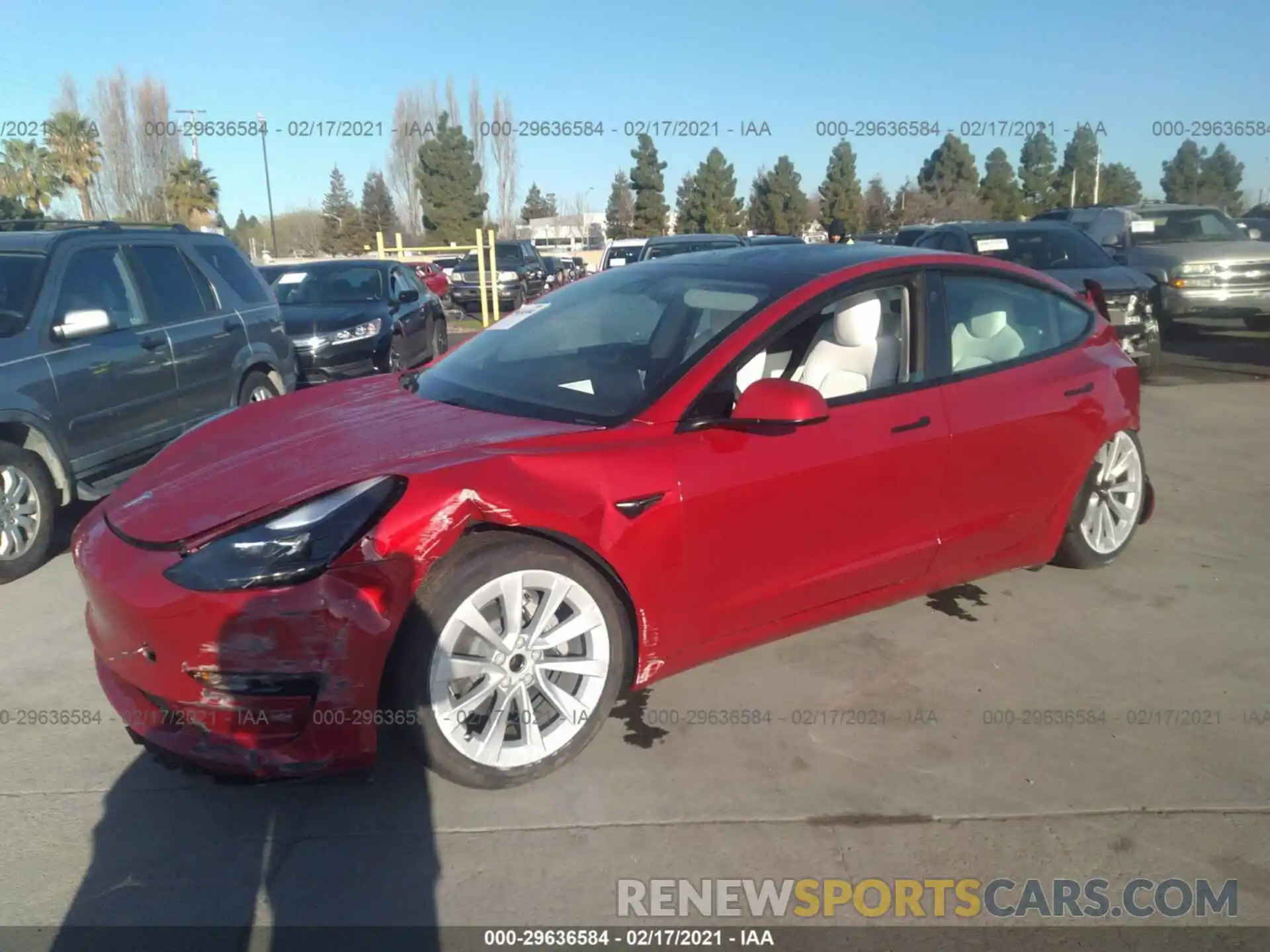 2 Photograph of a damaged car 5YJ3E1EA1MF877531 TESLA MODEL 3 2021