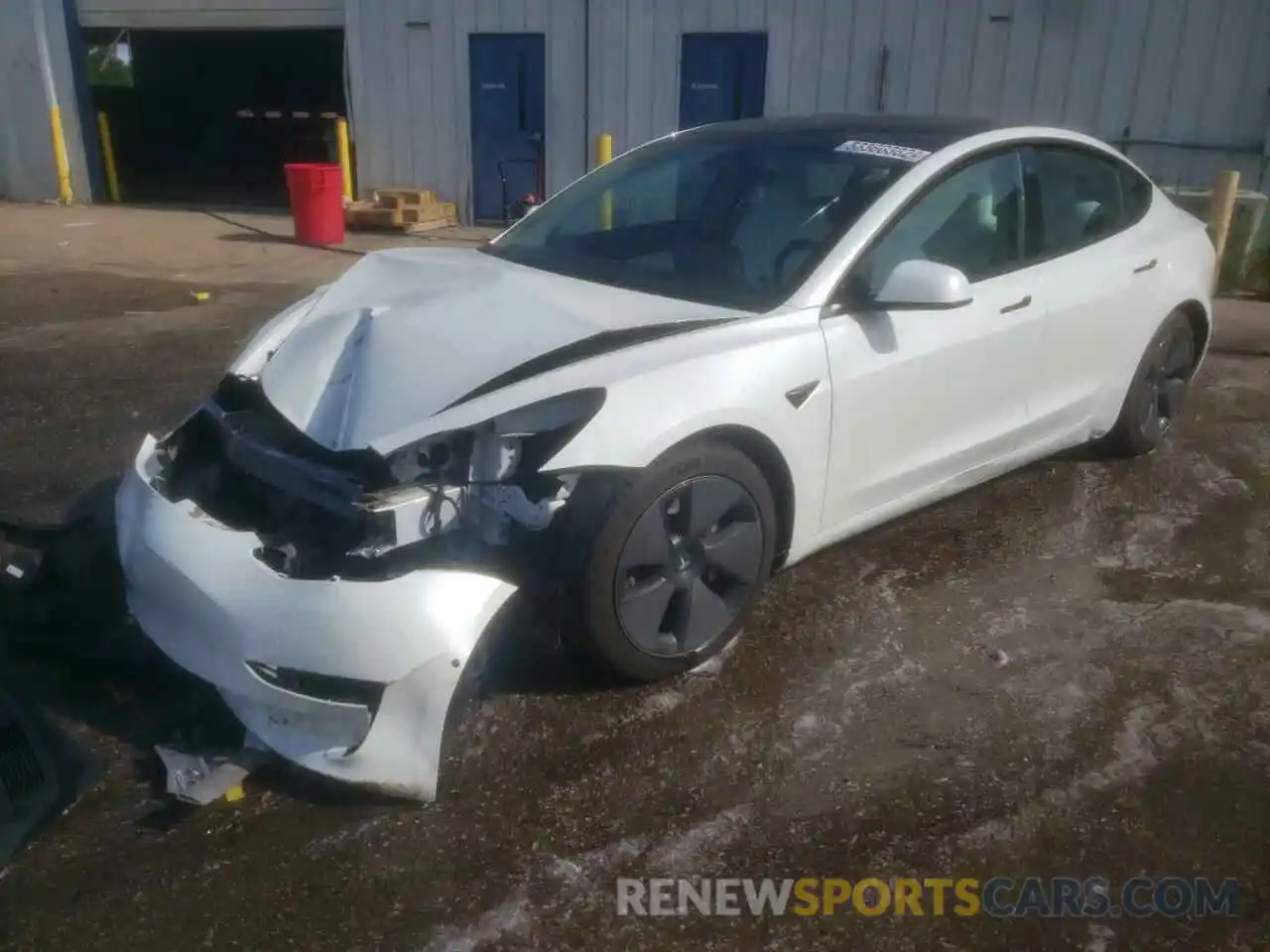 2 Photograph of a damaged car 5YJ3E1EA1MF908616 TESLA MODEL 3 2021