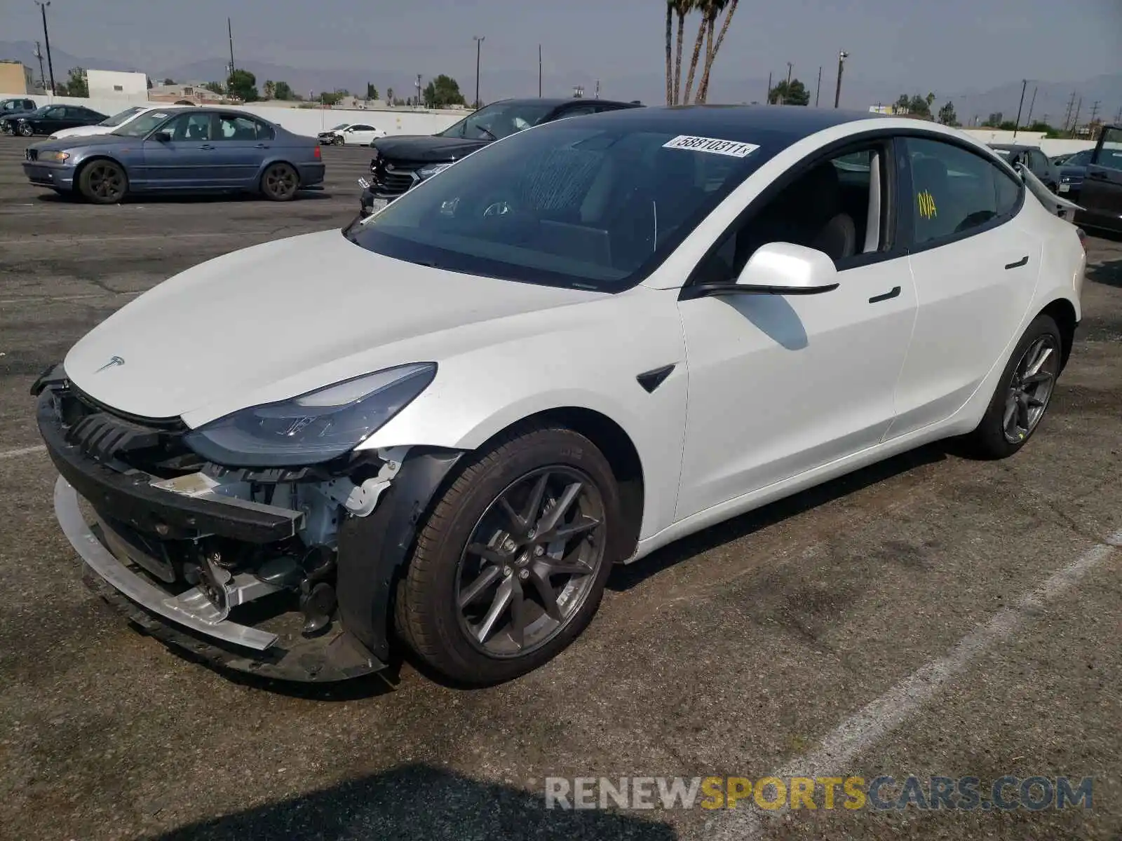 2 Photograph of a damaged car 5YJ3E1EA1MF940241 TESLA MODEL 3 2021