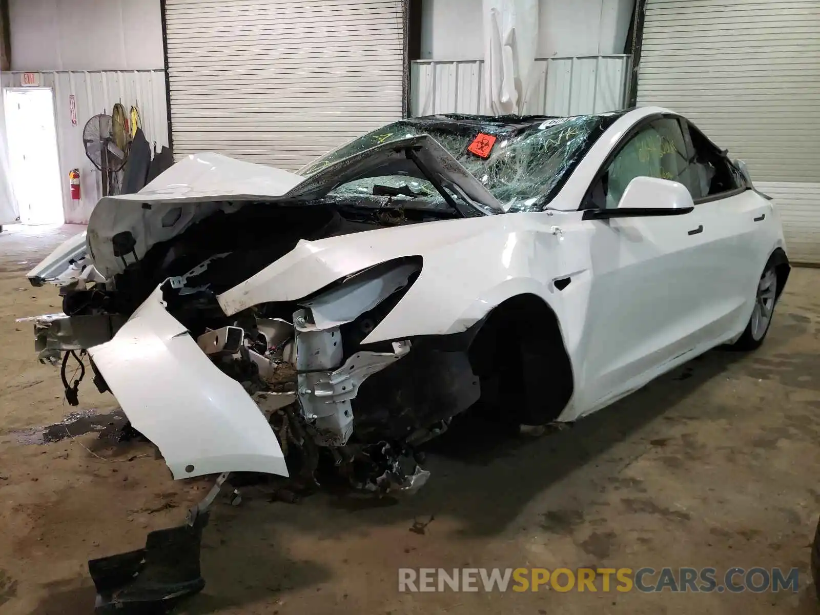 2 Photograph of a damaged car 5YJ3E1EA1MF982683 TESLA MODEL 3 2021