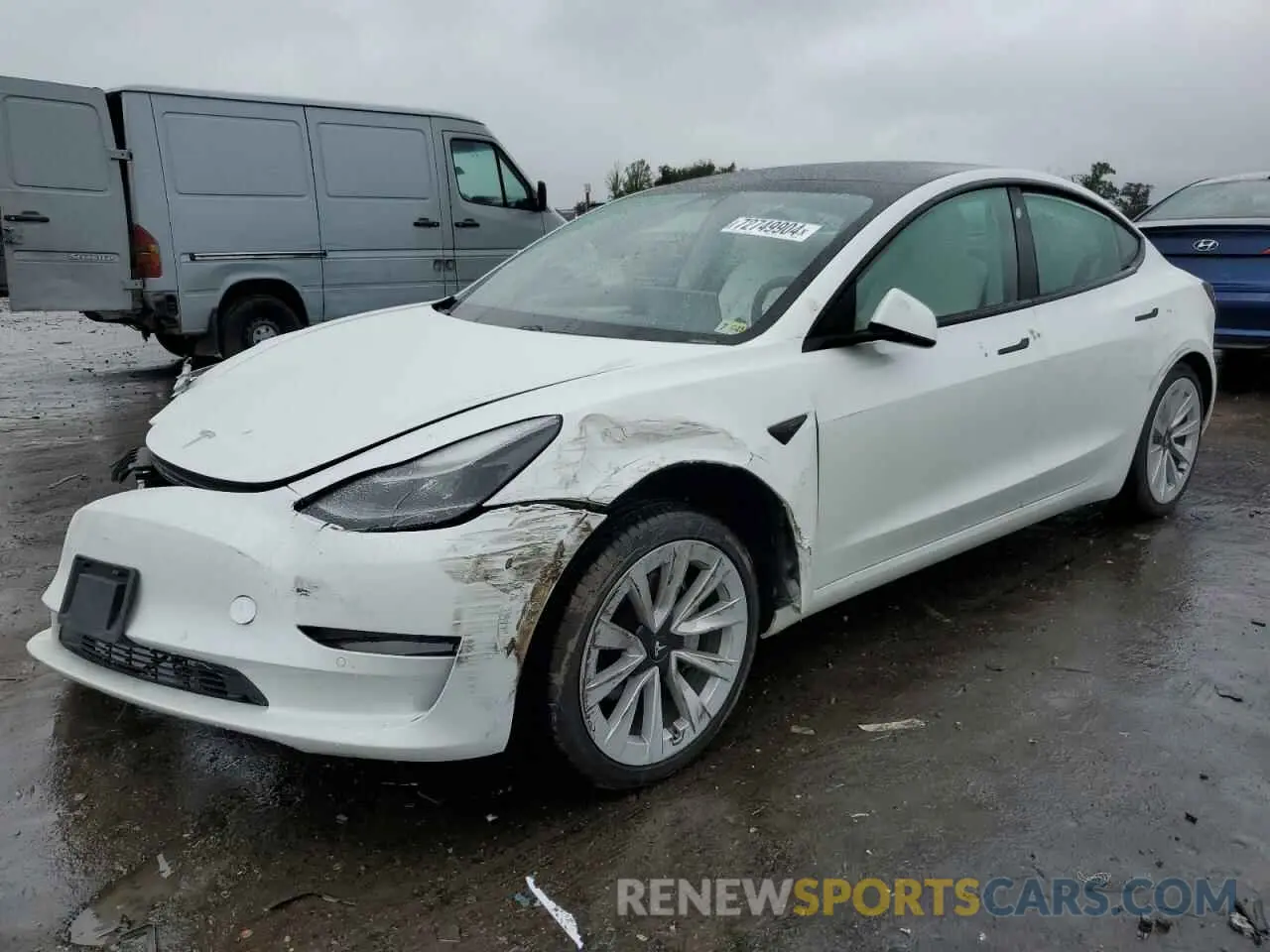 1 Photograph of a damaged car 5YJ3E1EA1MF987723 TESLA MODEL 3 2021