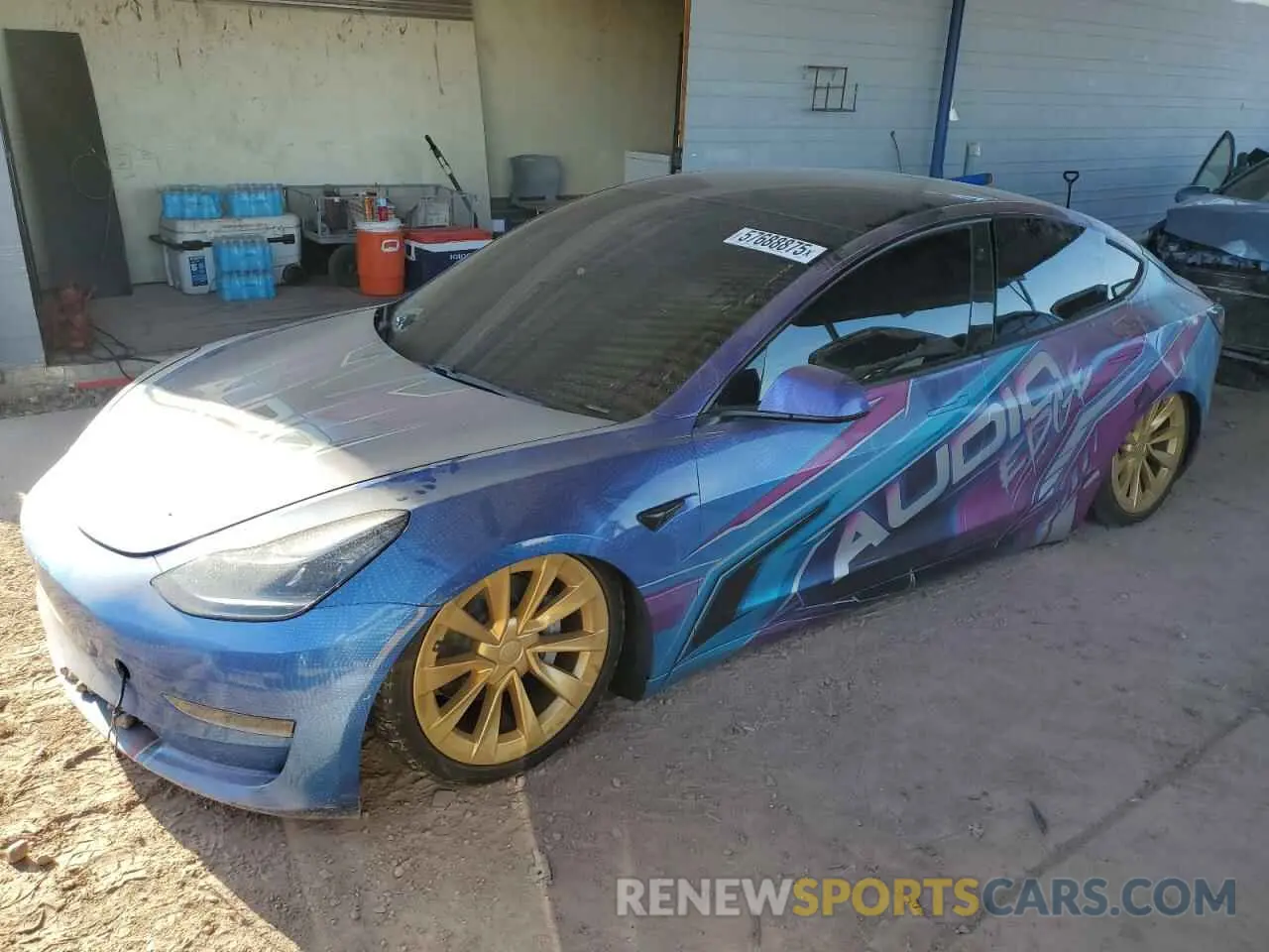 1 Photograph of a damaged car 5YJ3E1EA1MF990816 TESLA MODEL 3 2021